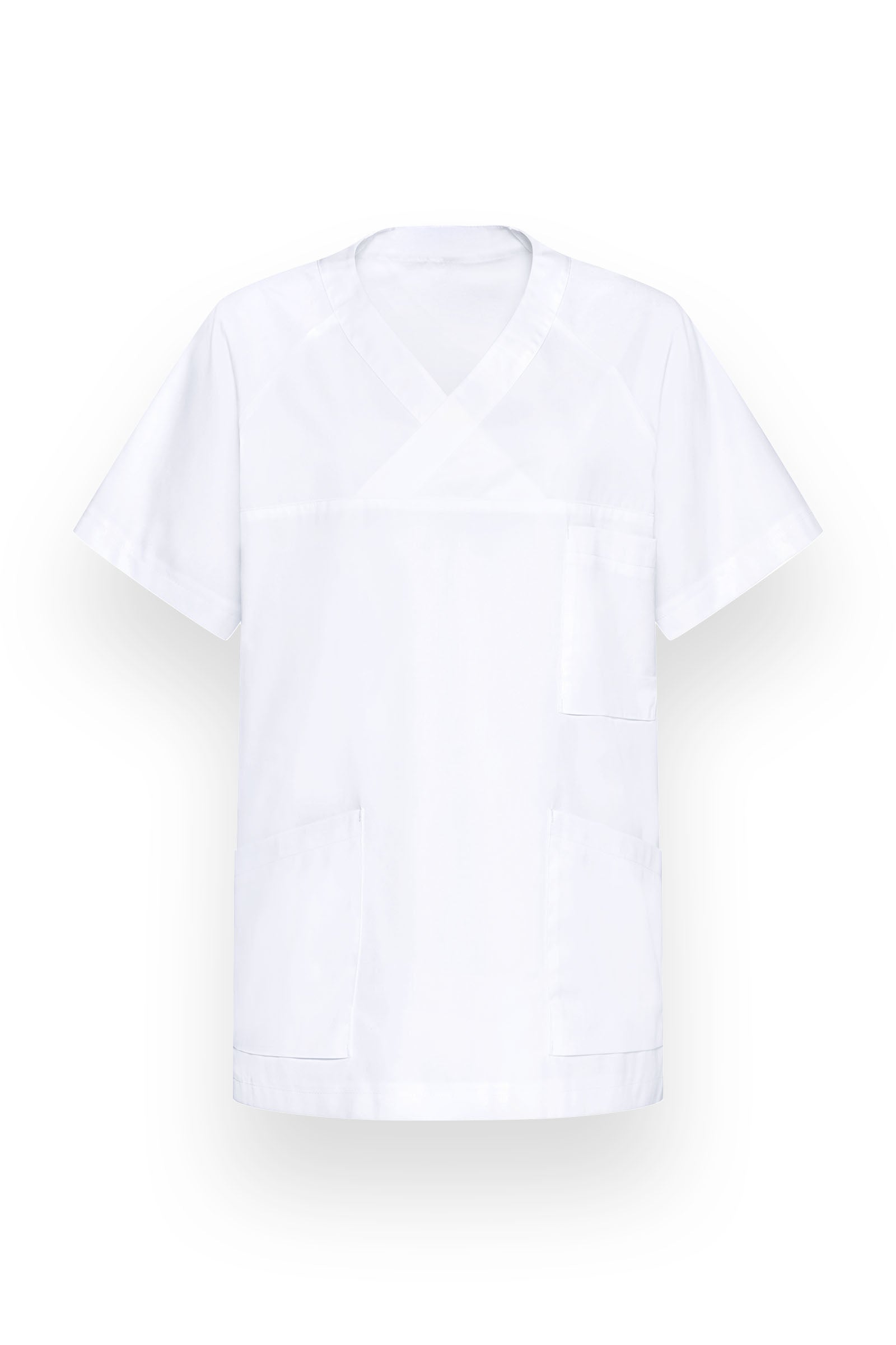 DER Kasack-Kasack V-Ausschnitt Unisex weiss, Vorderansicht 