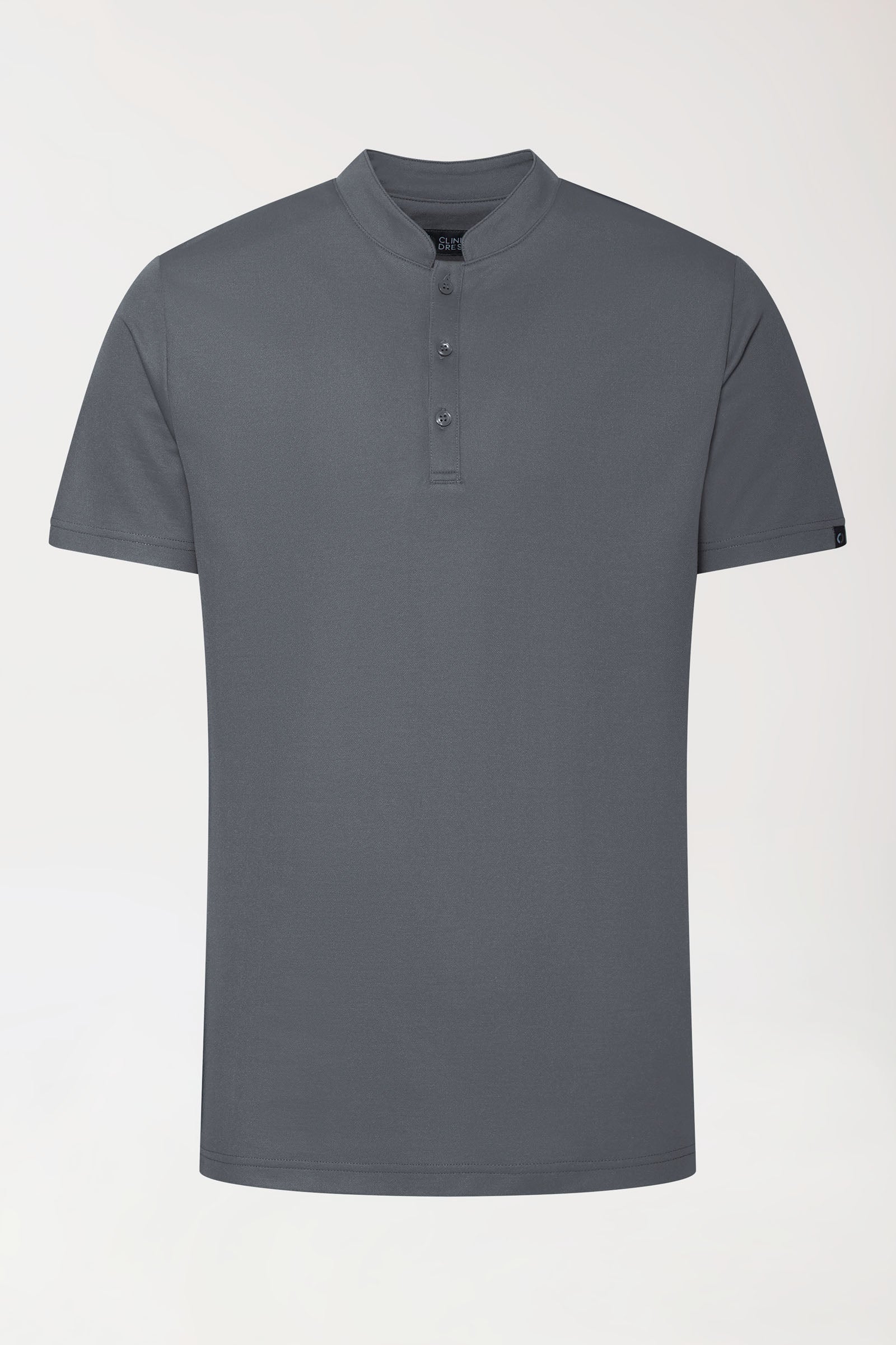 COMFY FLEX Stretch Shirt Herren - Stehkragen steingrau, Vorderansicht 