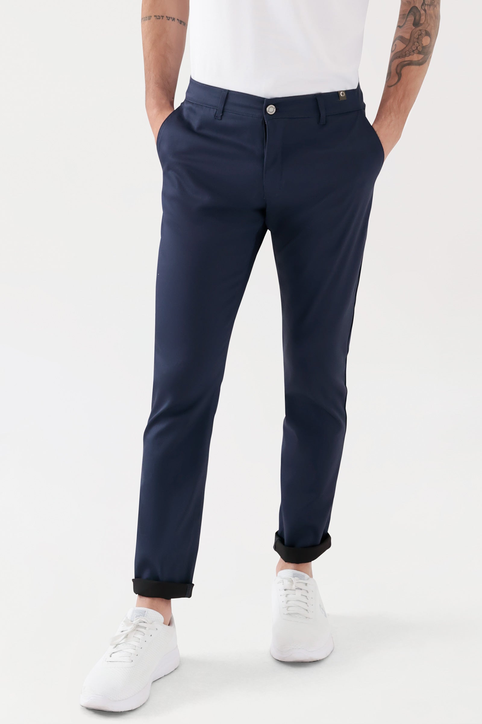 COMFY FLEX Hose Herren - Chino Style navy, Vorderansicht 
