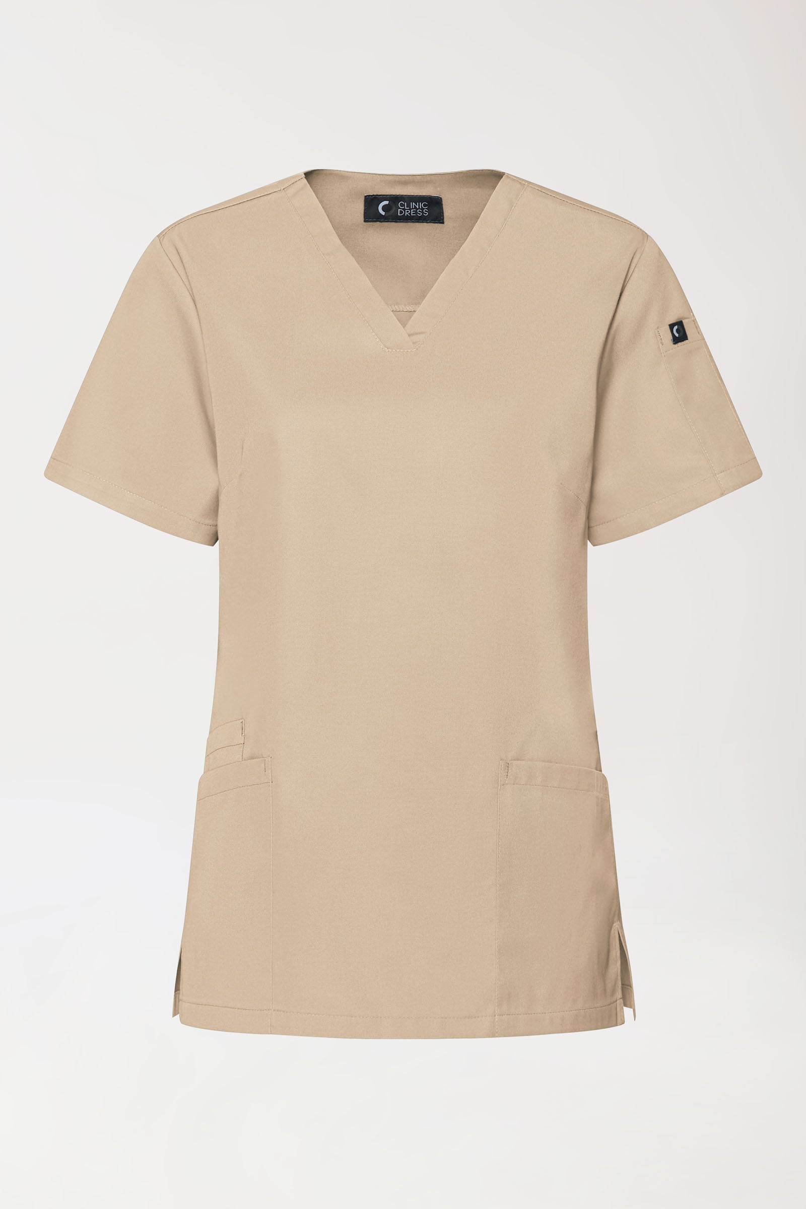 GREEN Stretch Schlupfkasack Damen - V-Ausschnitt sand, Vue de face 