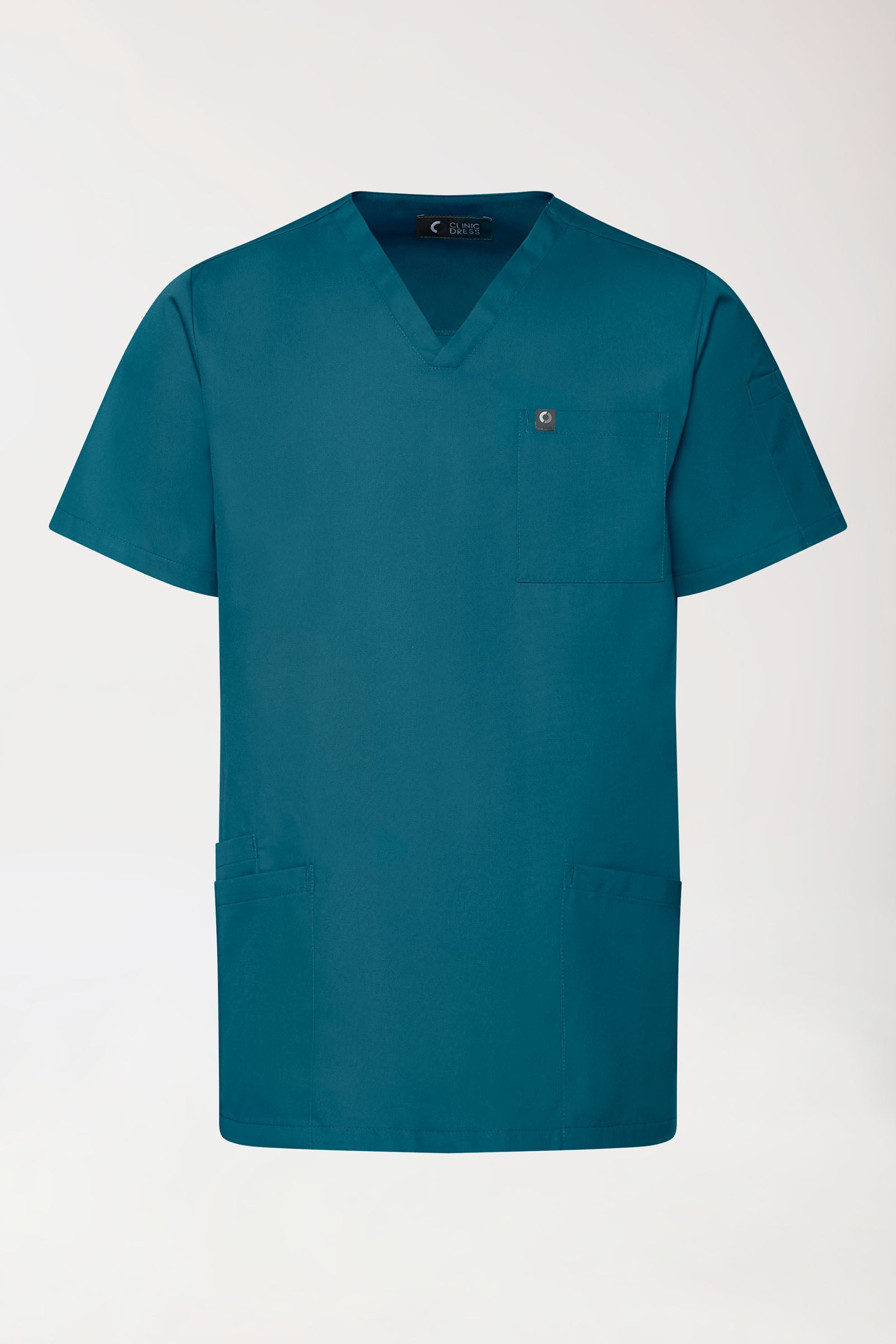 GREEN Stretch Schlupfkasack Herren - V-Ausschnitt petrol, Vue de face 