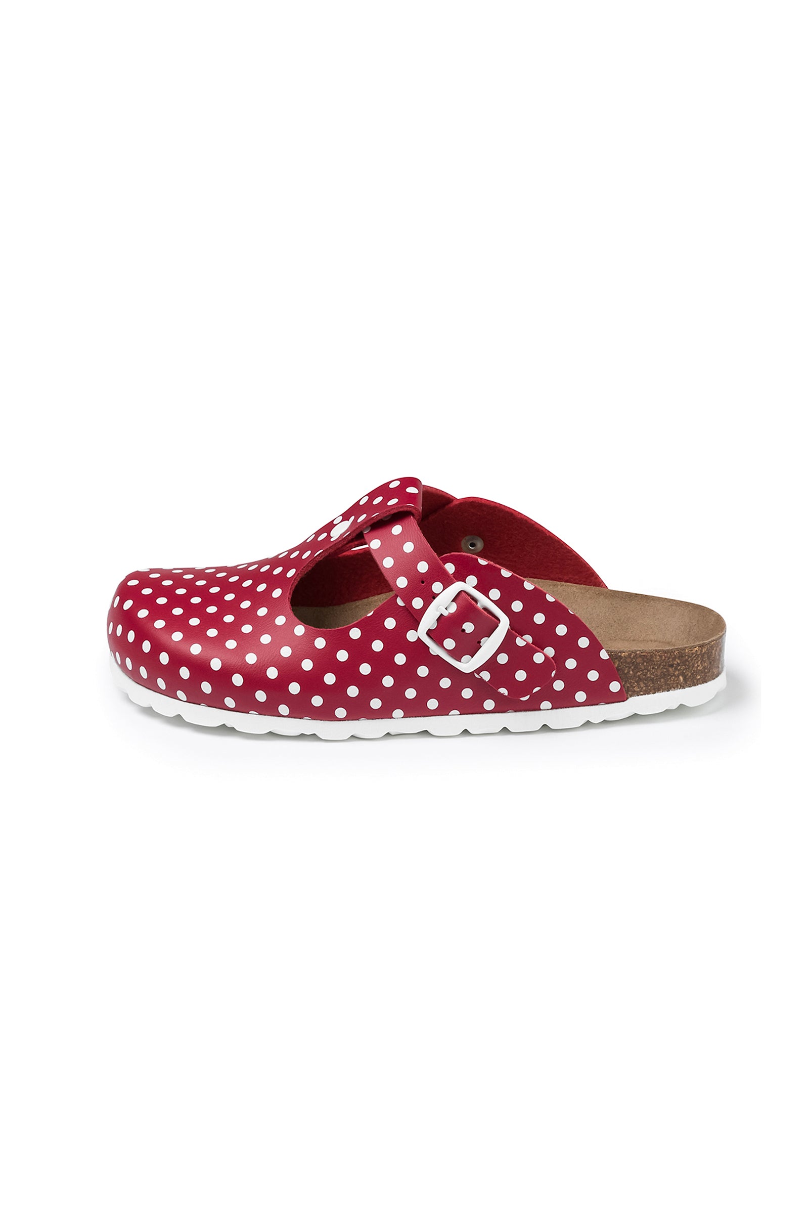 Damen Clog rot/weiss, Vue de face 