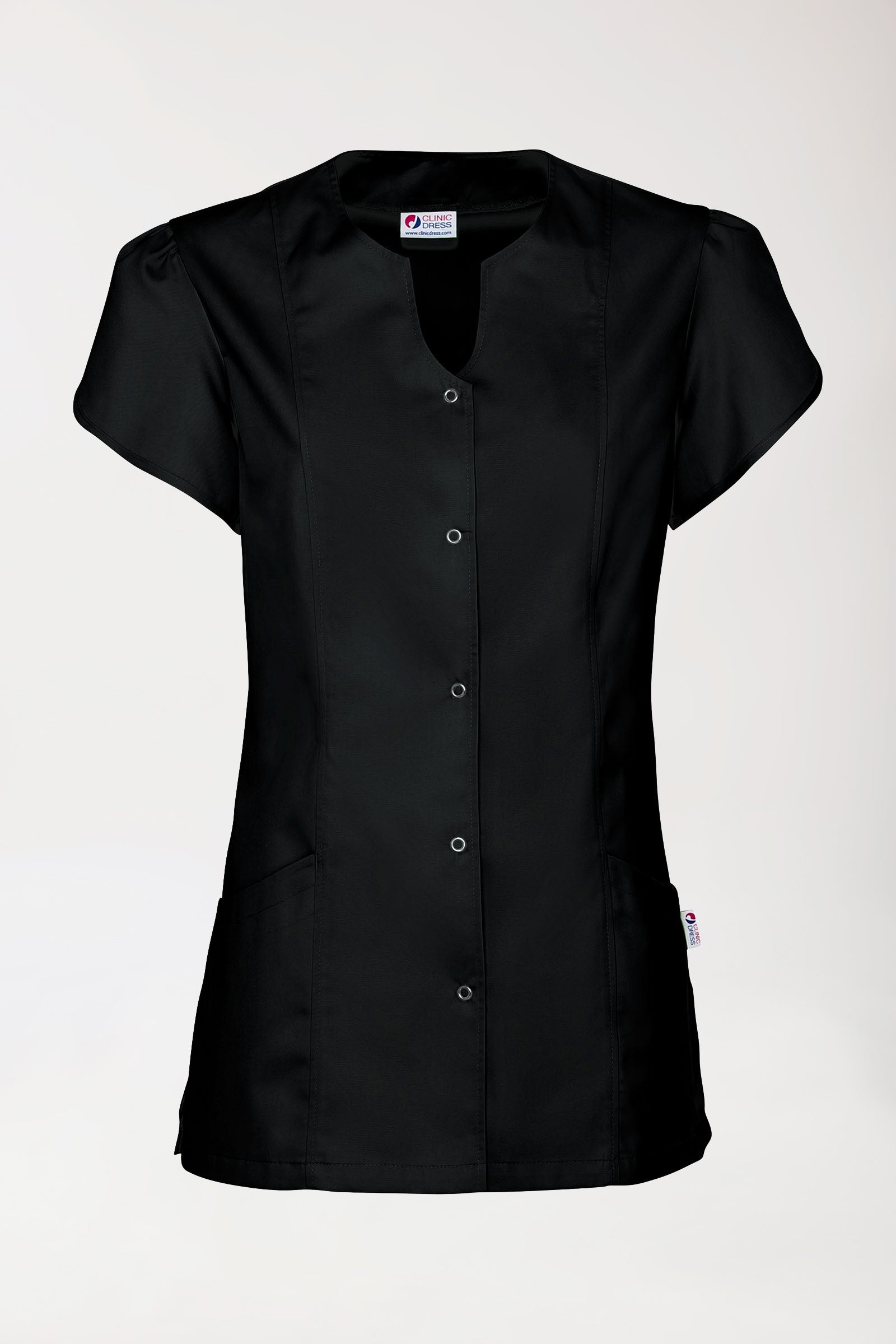 Beauty Kasack Damen - mit Puffärmel schwarz