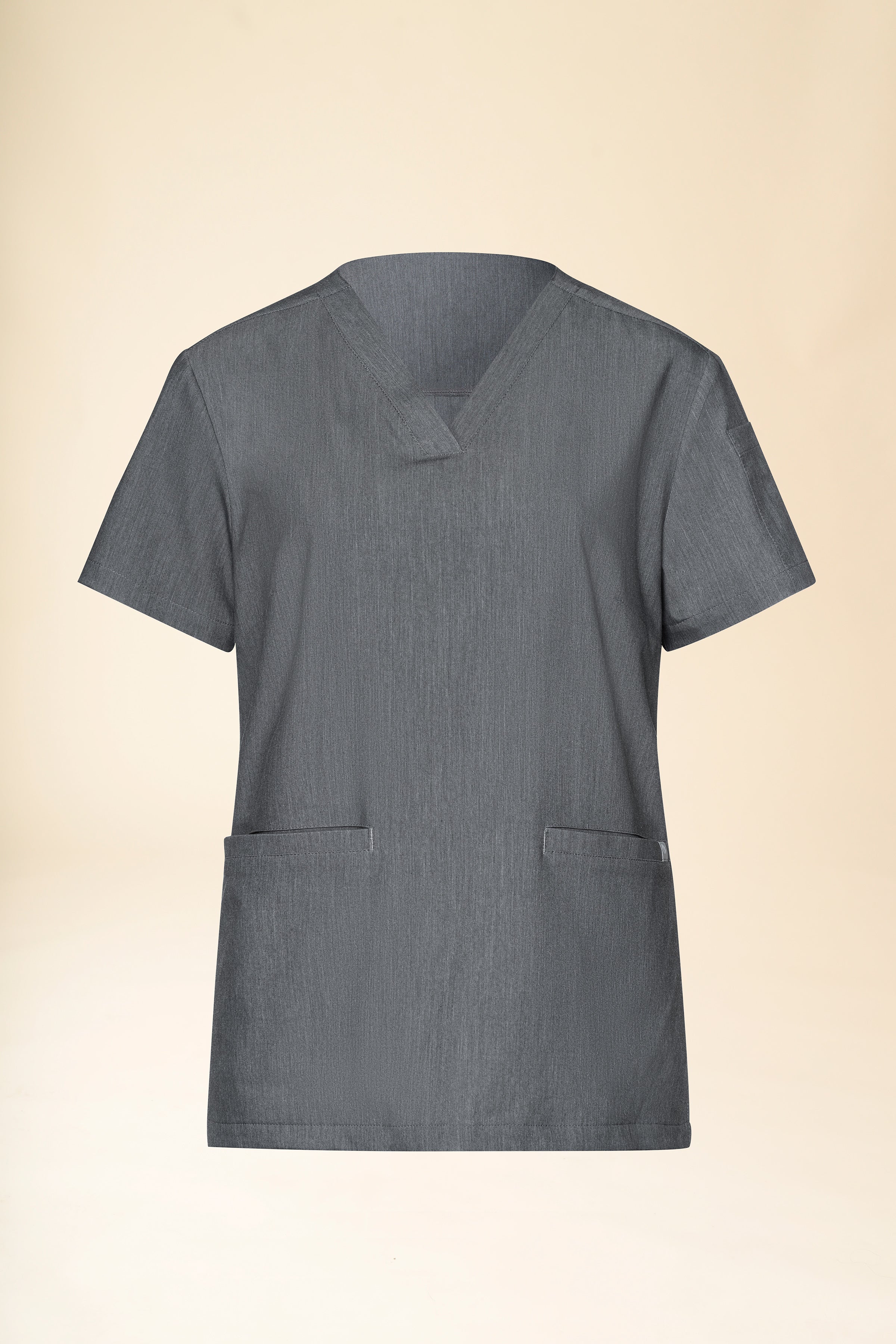 KAERE Schlupfkasack Damen - V-Ausschnitt grau melange, Vue de face 