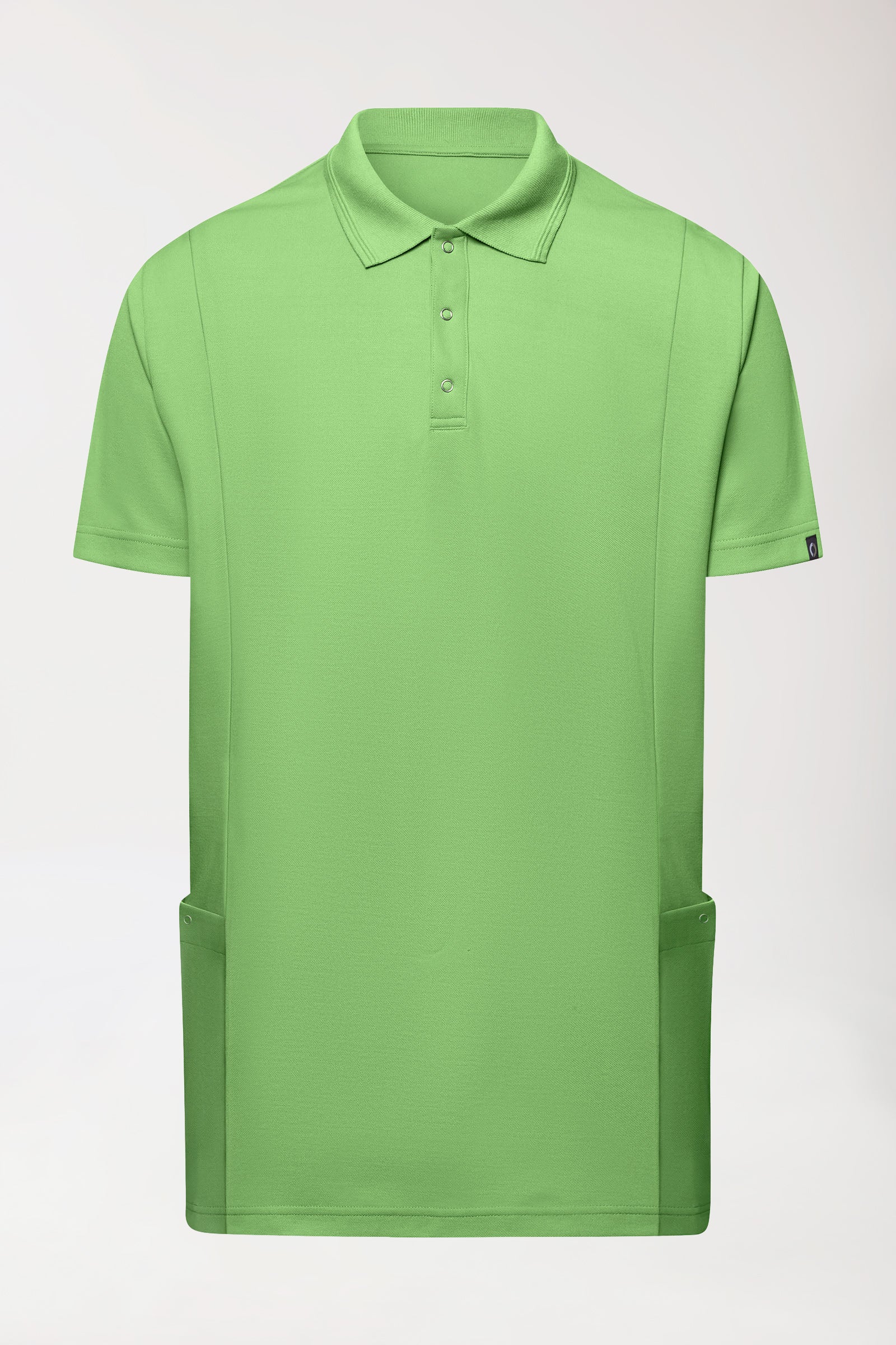 COMFY FLEX Stretch Schlupfkasack Herren - Polokragen apfelgrün, Vue de face 