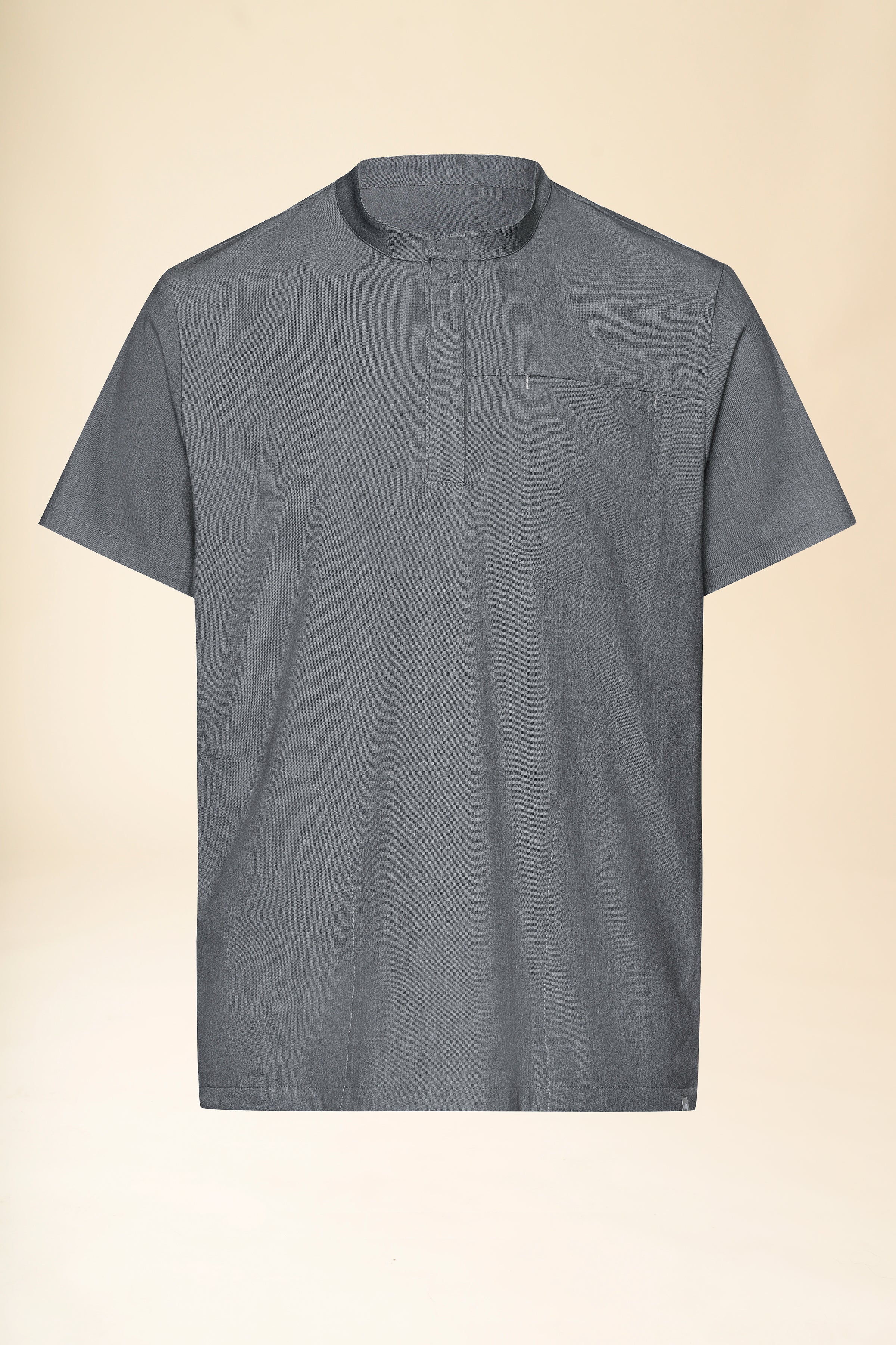 KAERE Schlupfkasack Herren - Stehkragen grau melange, Vue de face 