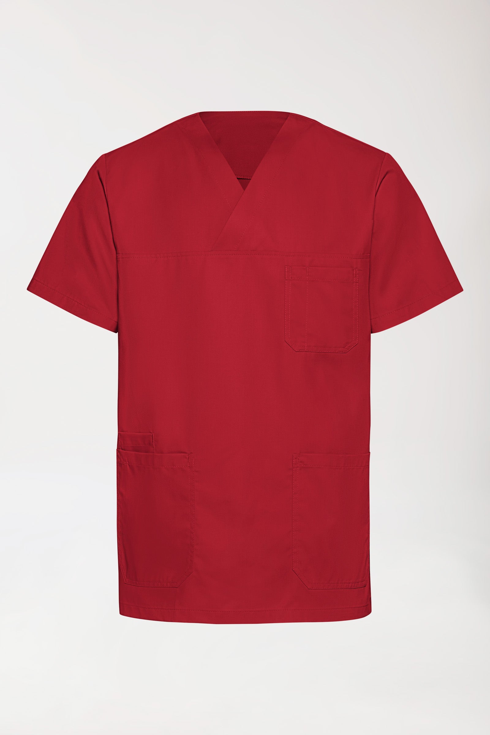 TENCEL™ Schlupfkasack Herren - V-Ausschnitt rot, Vue de face 