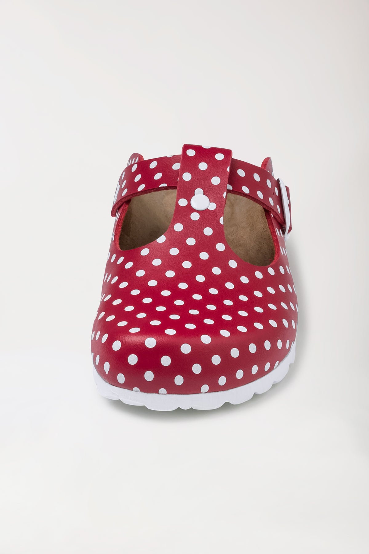 Damen Clog rot/weiss, Vorderansicht 