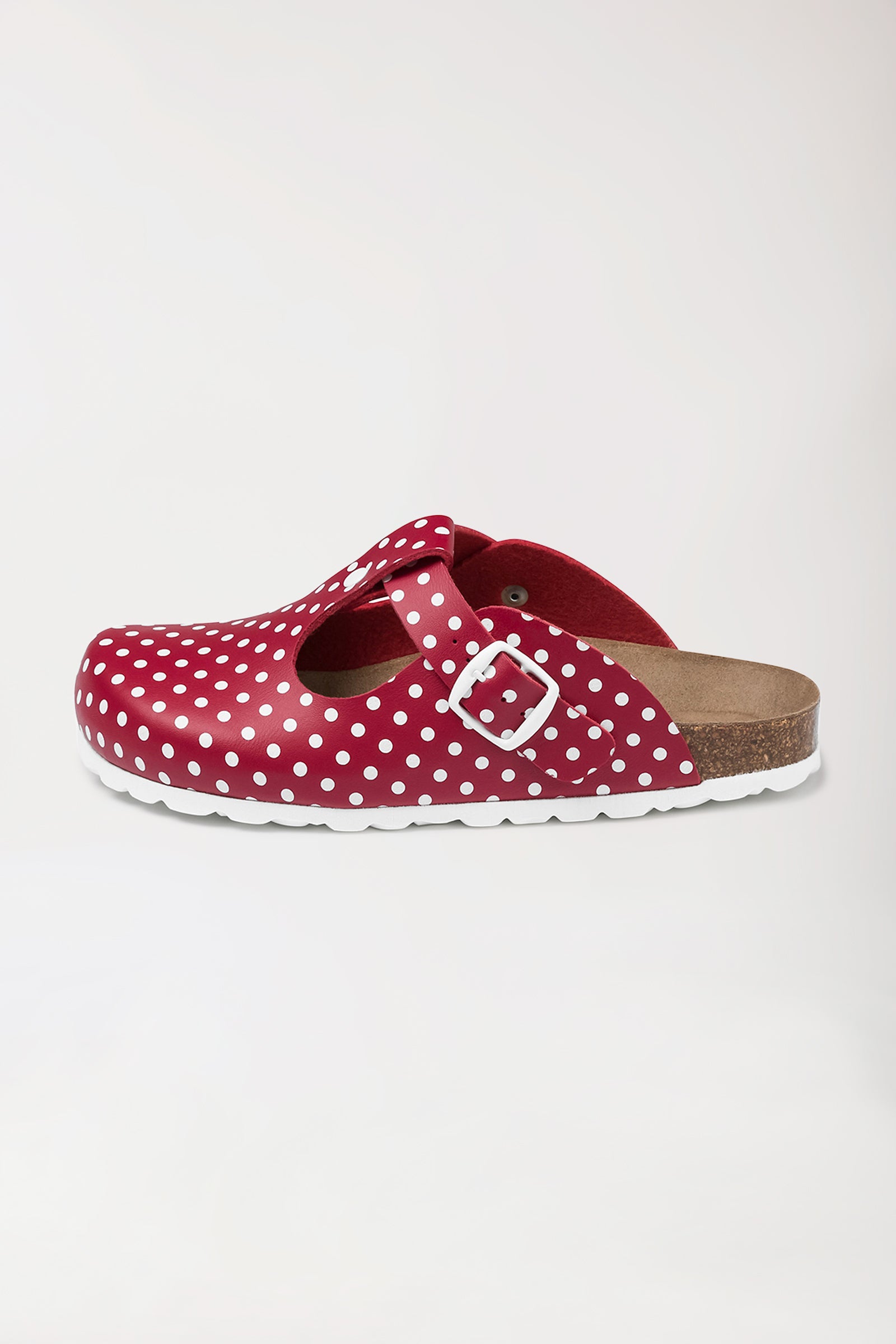 Damen Clog rot/weiss, Vue de face 