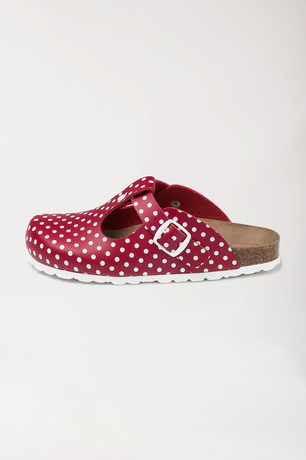 Damen Clog rot/weiss, Vorderansicht 