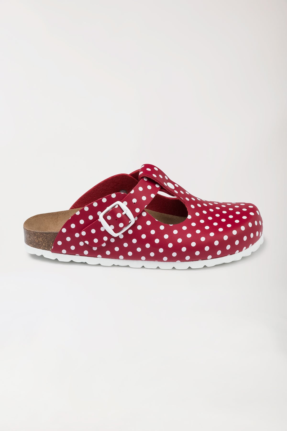Damen Clog rot/weiss, Vorderansicht 