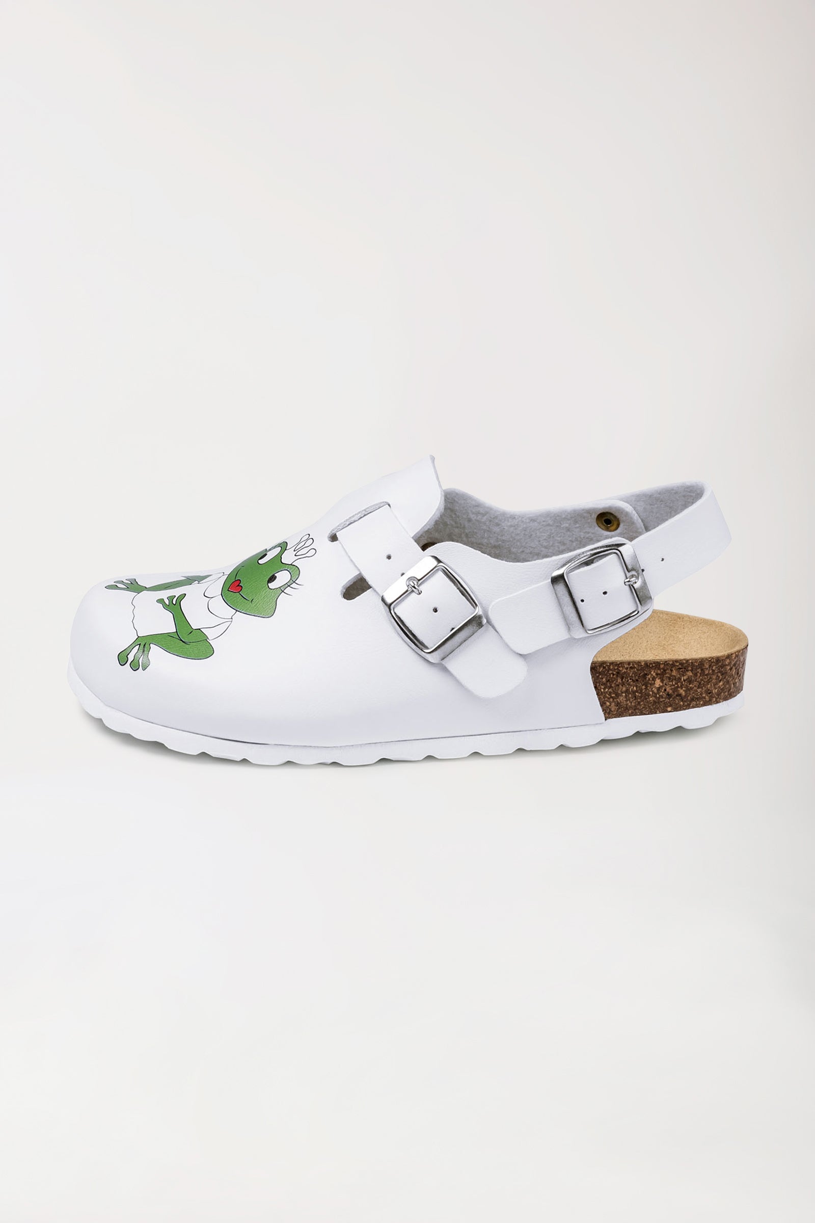 Damen Clog - Motivdruck - weiss, Vue de face 