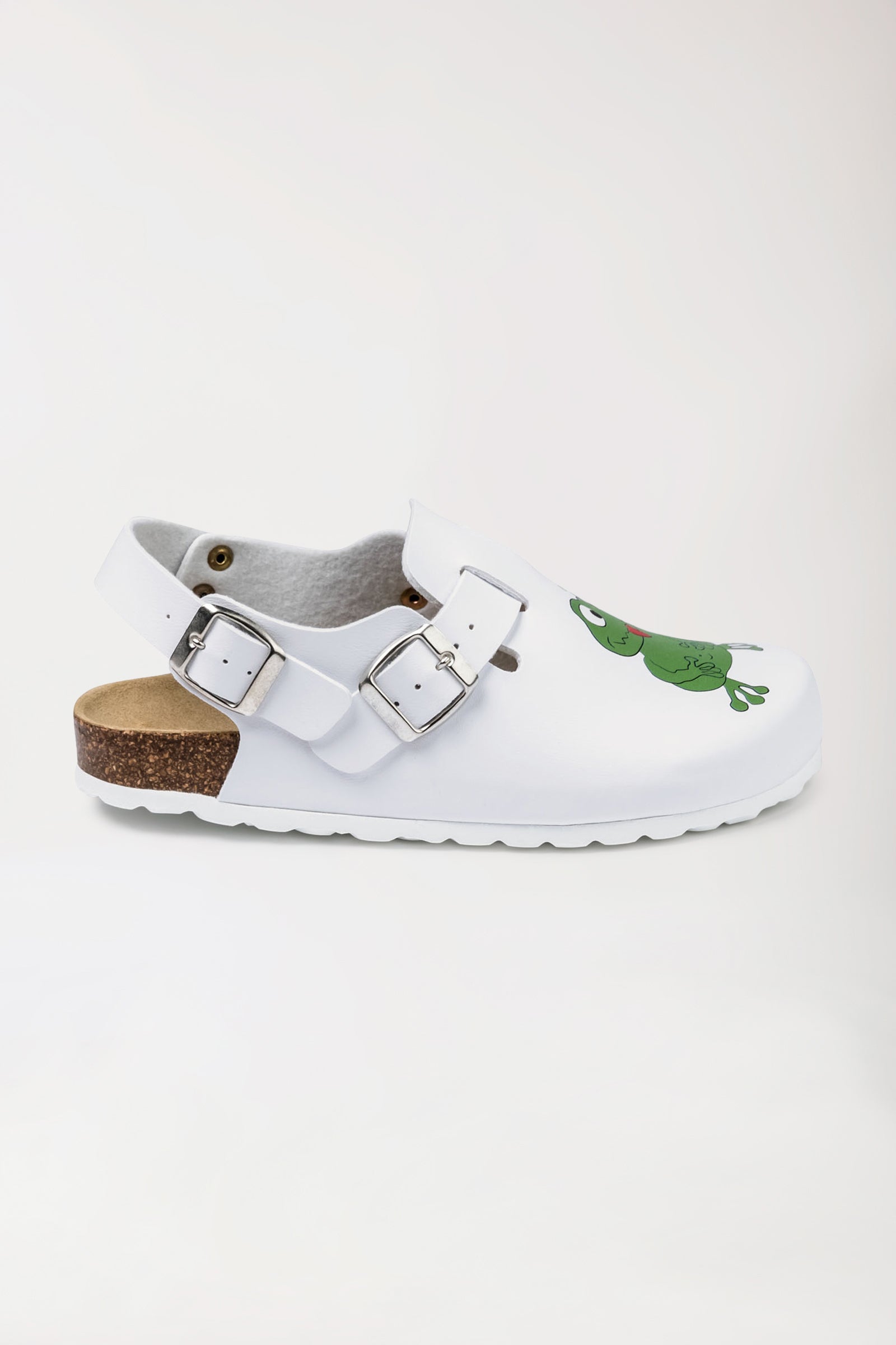 Damen Clog - Motivdruck - weiss, Vue de face 