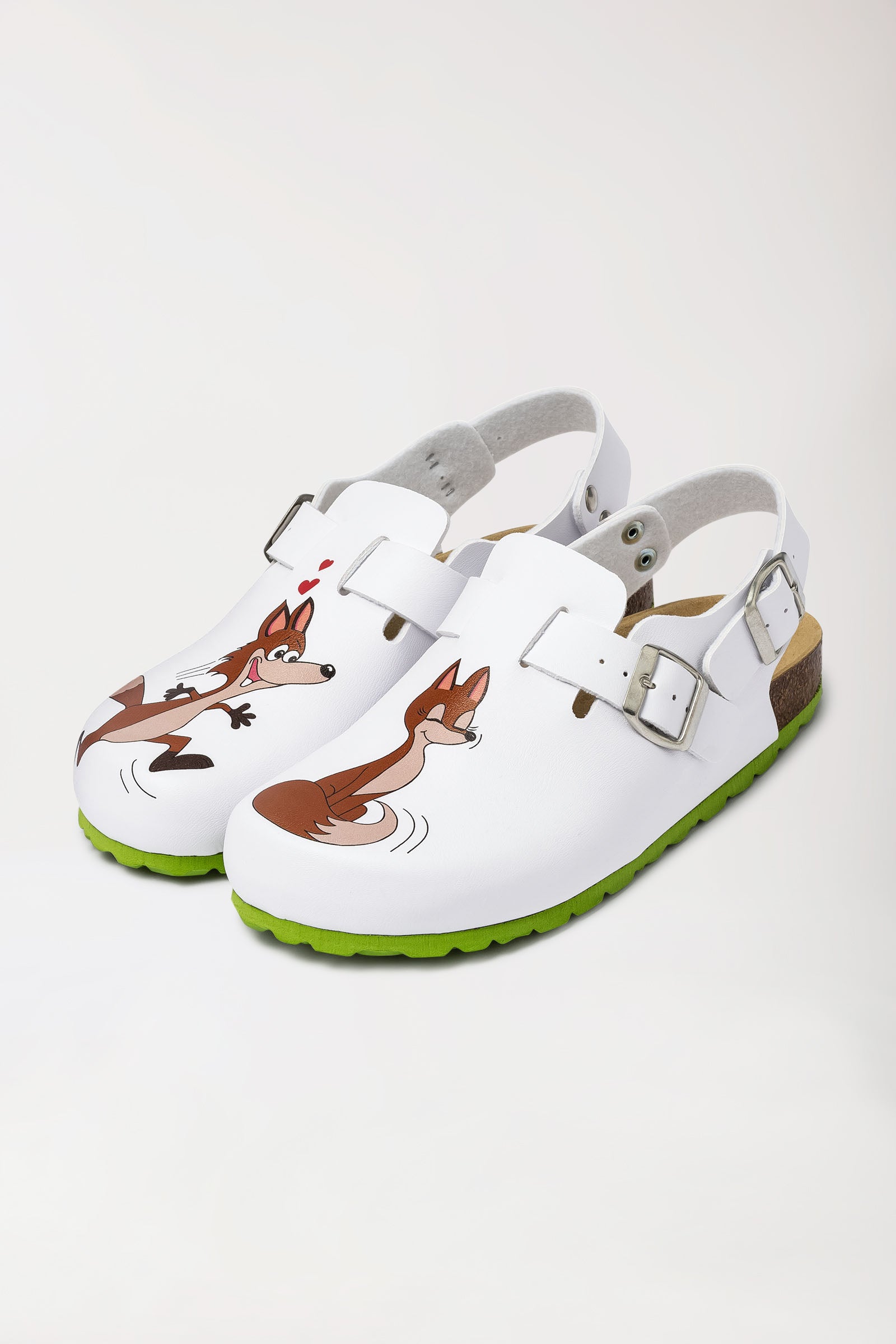 Damen Clog weiss/apfelgrün