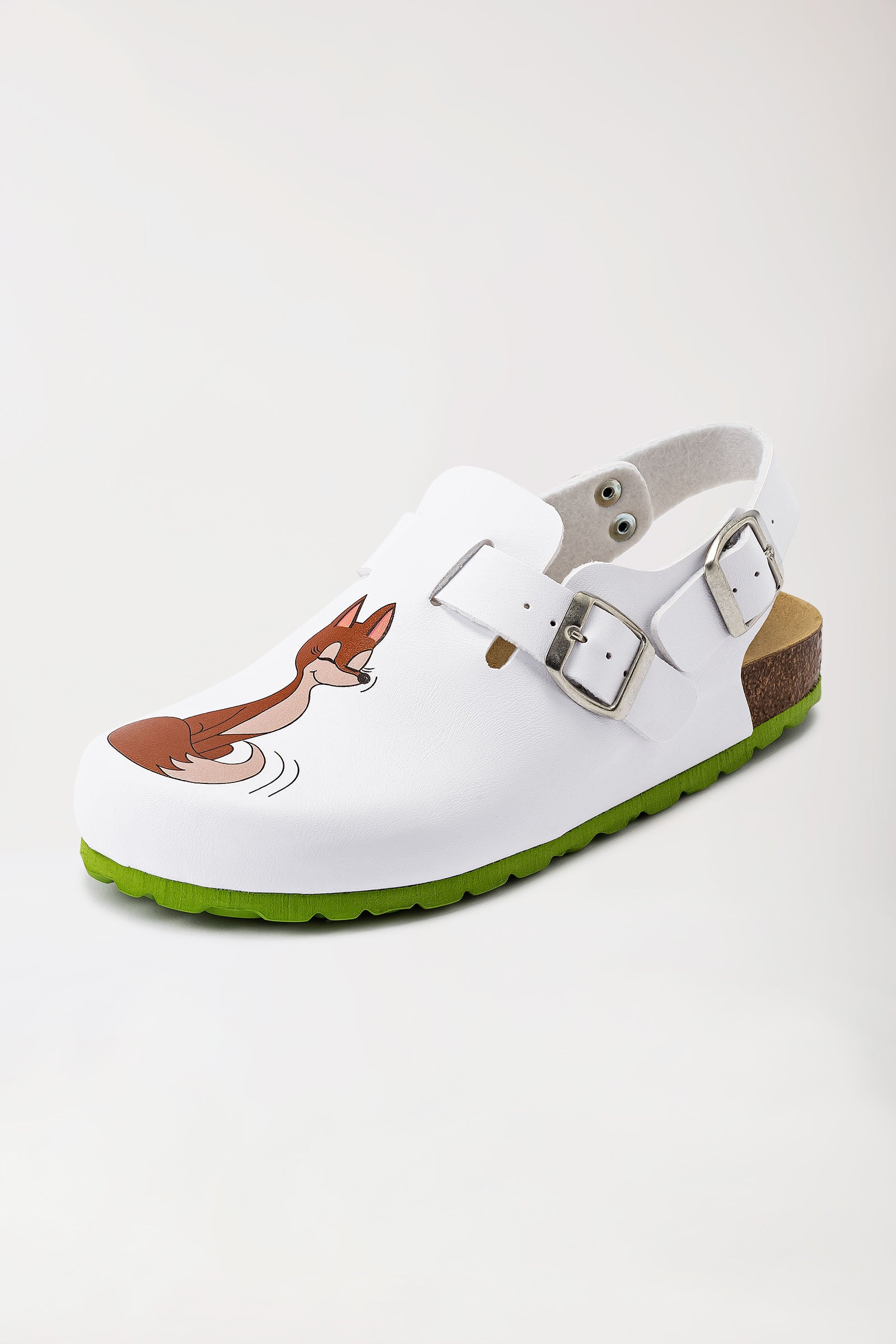 Damen Clog weiss/apfelgrün