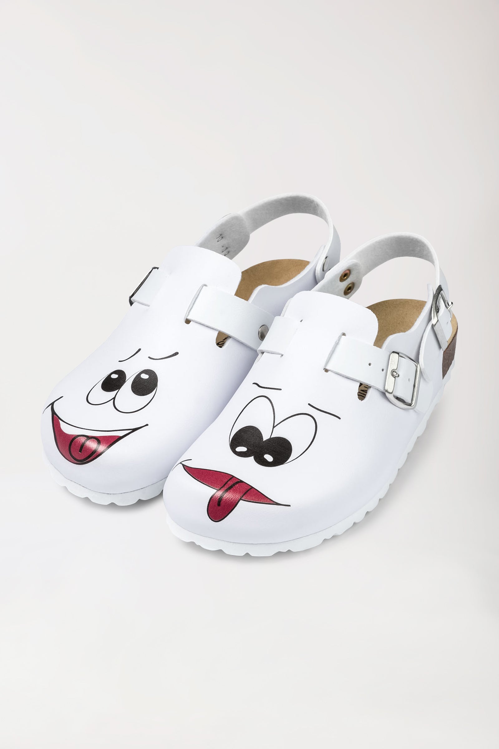 Damen Clog - Motivdruck - weiss/bunt