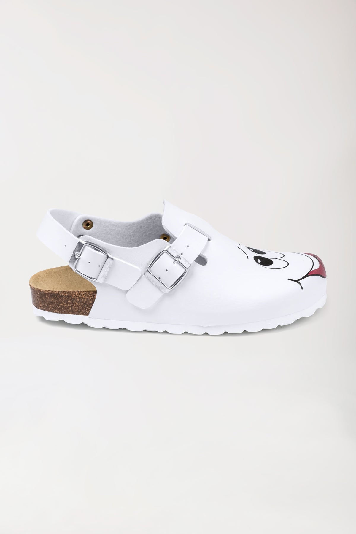 Damen Clog - Motivdruck - weiss/bunt, Vorderansicht 