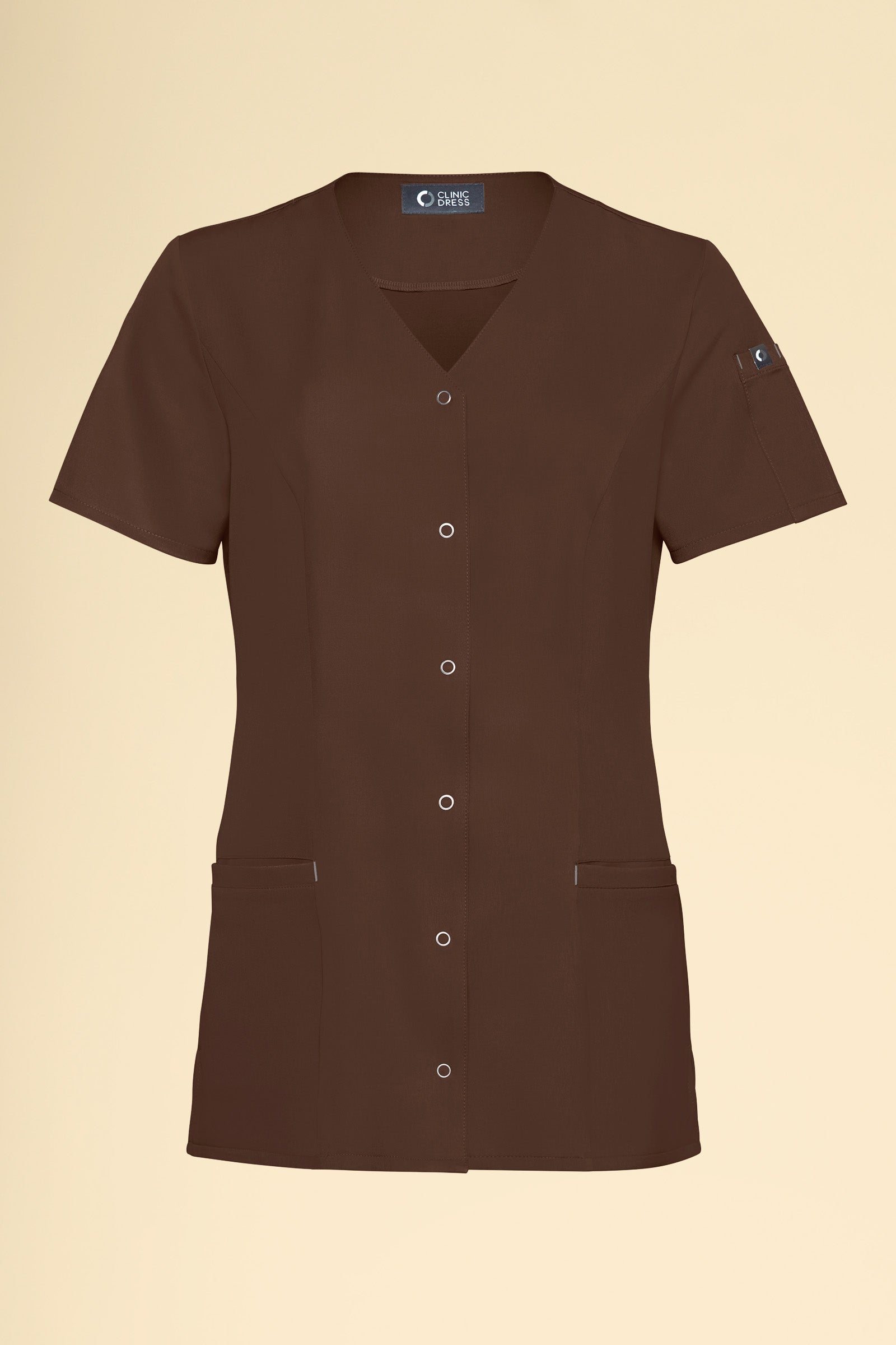 KAERE Kasack Damen - durchgeknöpft coffee, Vue de face 