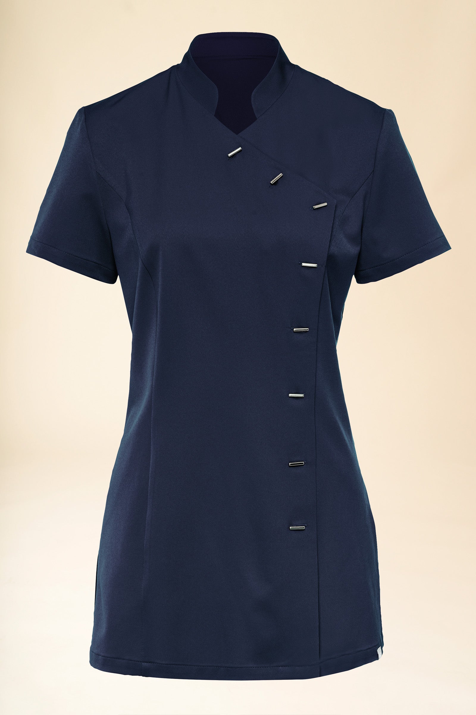 KAERE Kasack Damen - asymmetrische Knopfleiste navy, Vue de face 