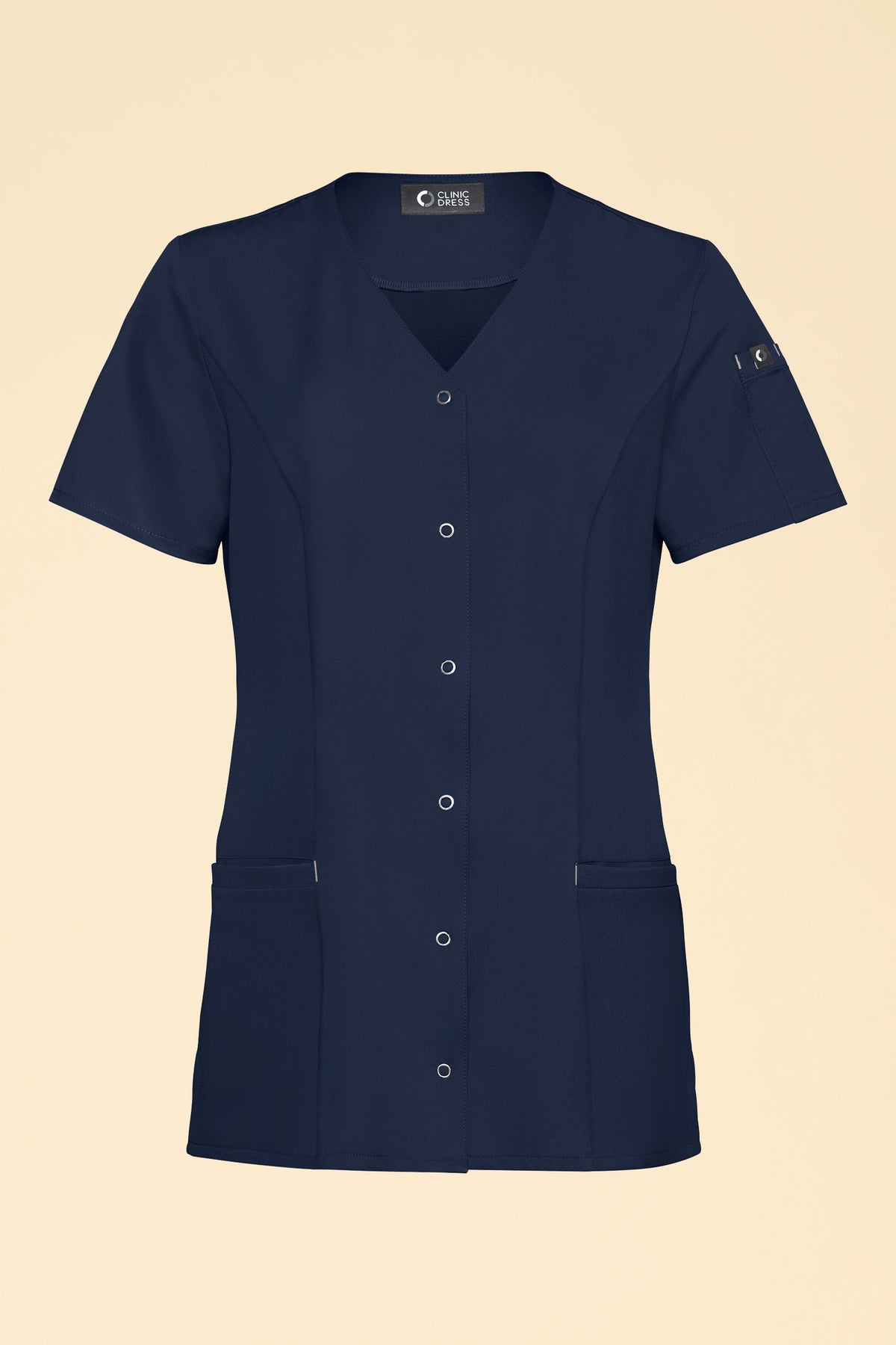 KAERE Kasack Damen - durchgeknöpft navy, Vorderansicht 
