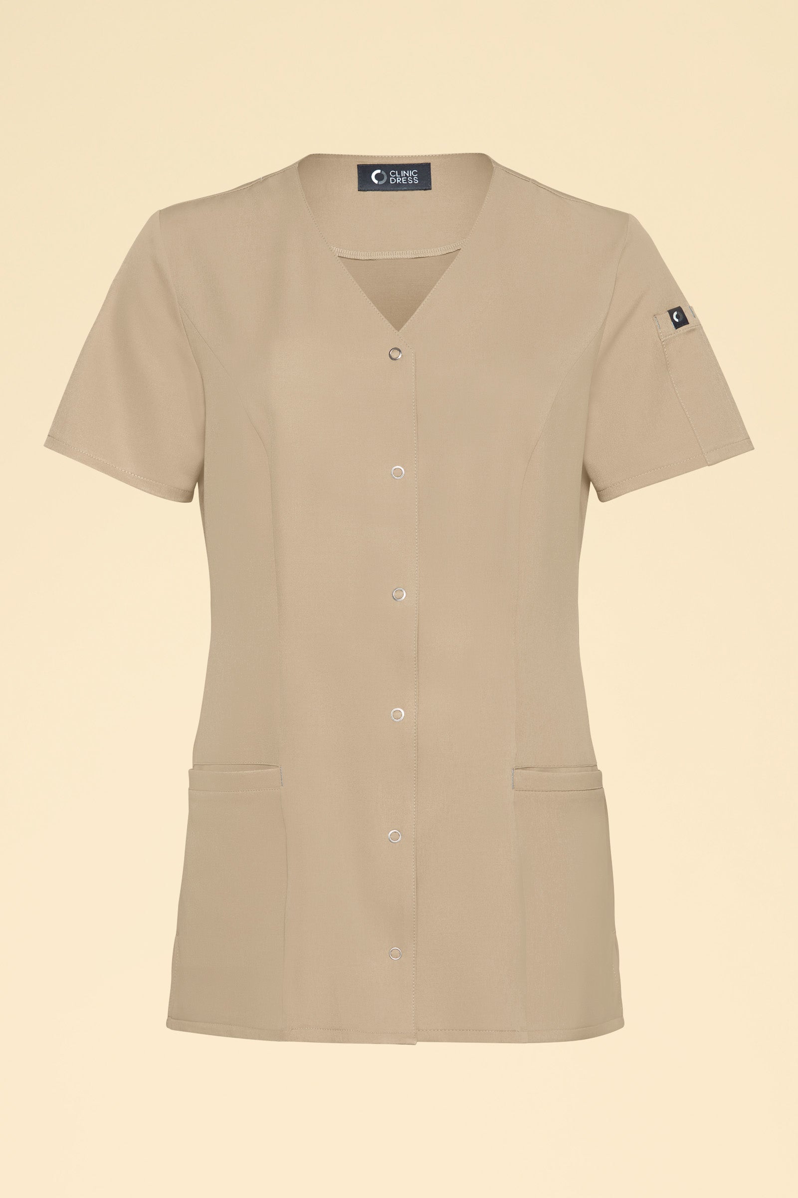 KAERE Kasack Damen - durchgeknöpft sand, Vue de face 