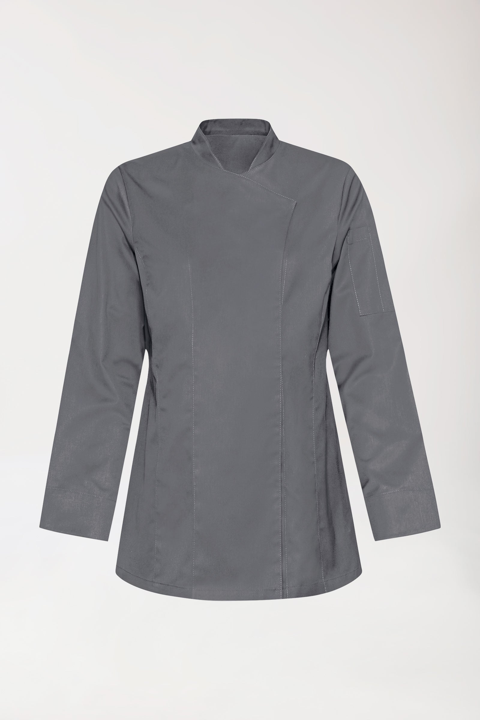 Gastro Kochjacke Damen - 1/1 Arm steingrau, Vue de face 