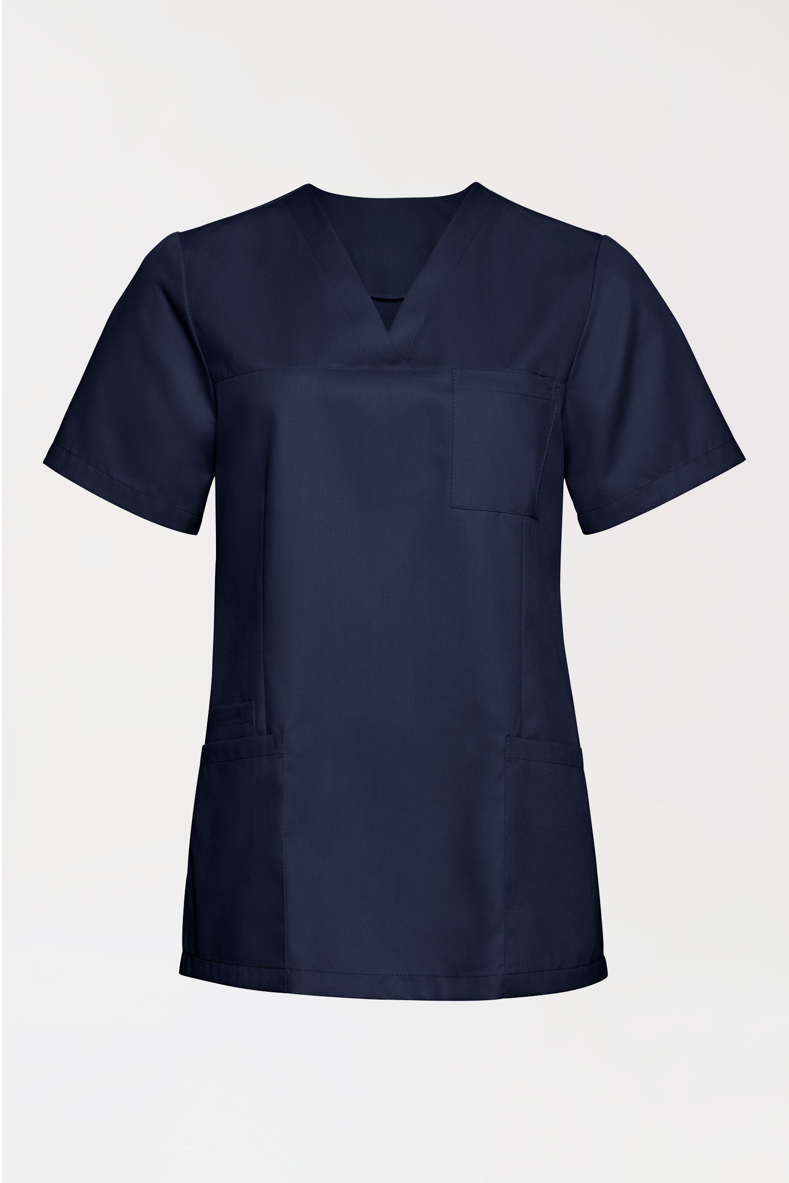 TENCEL™ Schlupfkasack Damen - V-Ausschnitt navy, Vorderansicht 