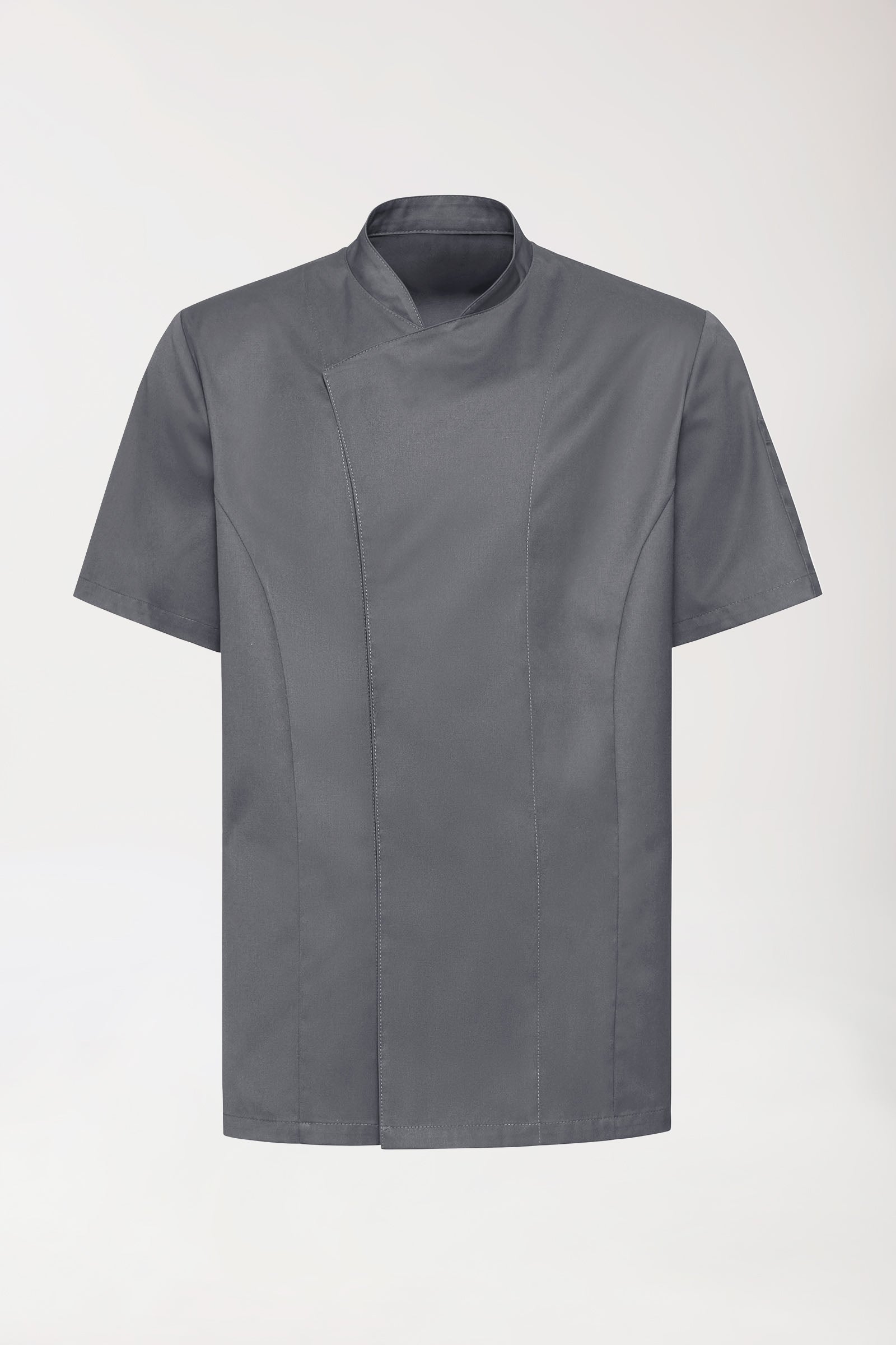 Gastro Kochjacke Herren - 1/2 Arm steingrau, Vorderansicht 