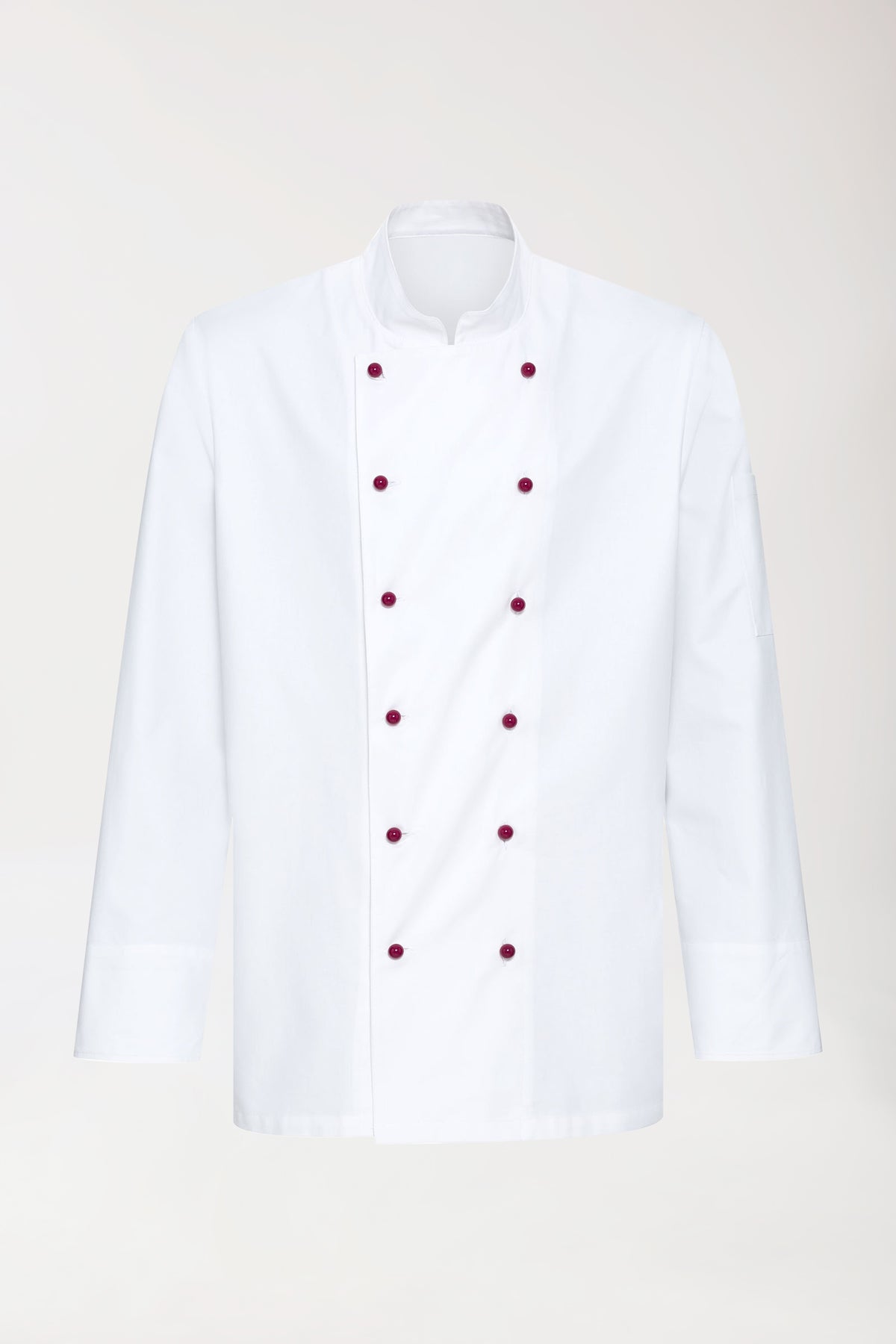 Gastro Kochjacke Herren aus Baumwolle - 1/1 Arm weiss, Vorderansicht 