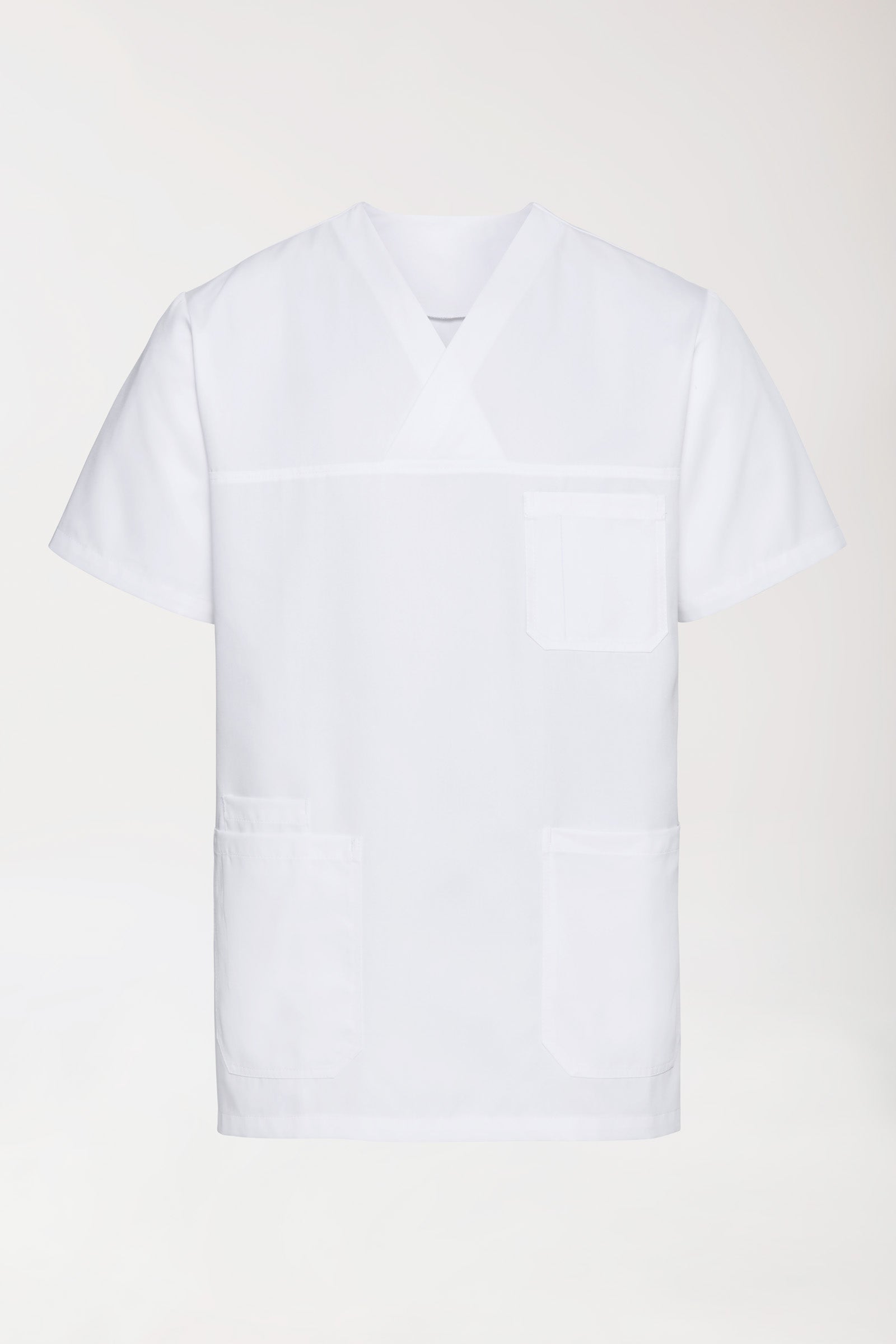 TENCEL™ Schlupfkasack Herren - V-Ausschnitt weiss, Vorderansicht 