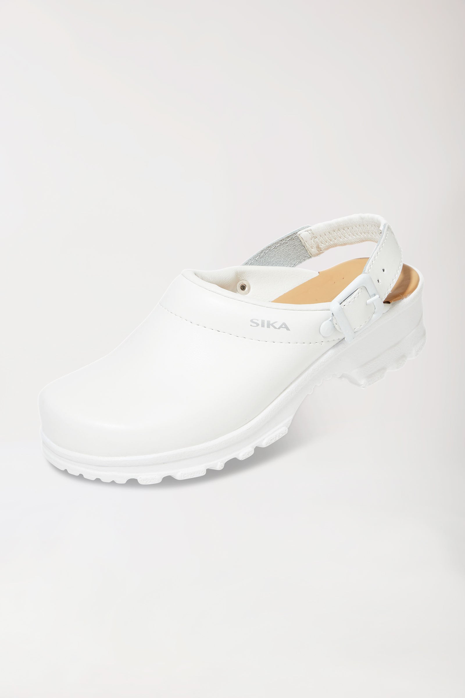 Berufs-Clog Weiss Permair Leder Unisex
