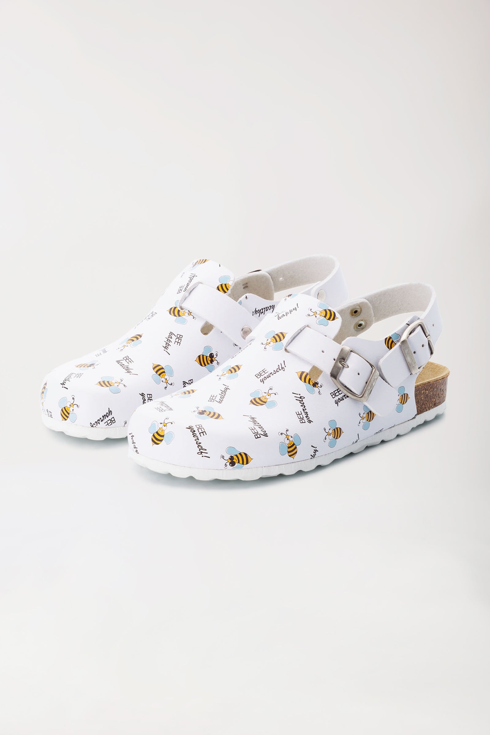 Unisex Clog weiss/gelb/schwarz