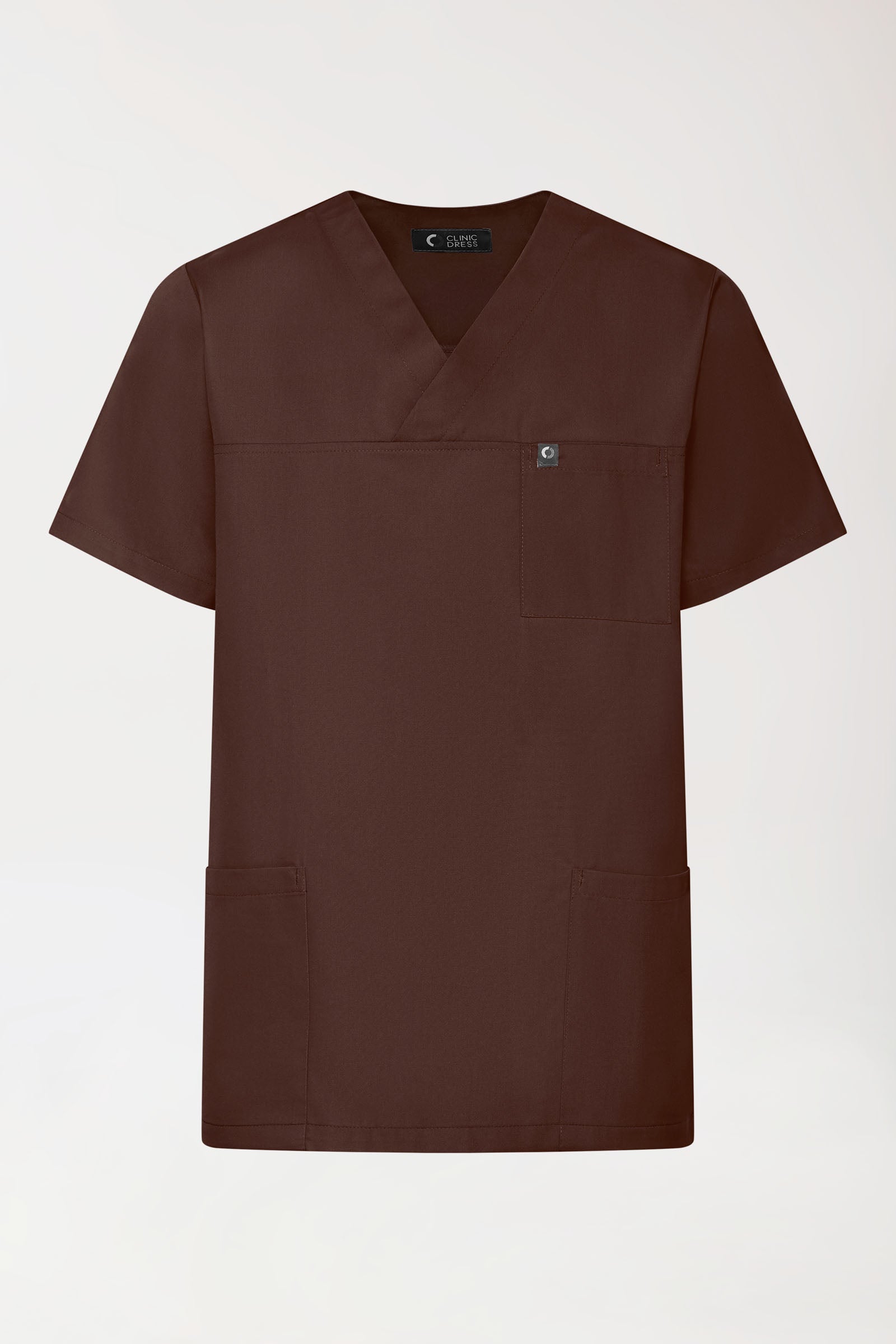 GREEN Stretch Schlupfkasack Unisex - V-Ausschnitt coffee, Vue de face 
