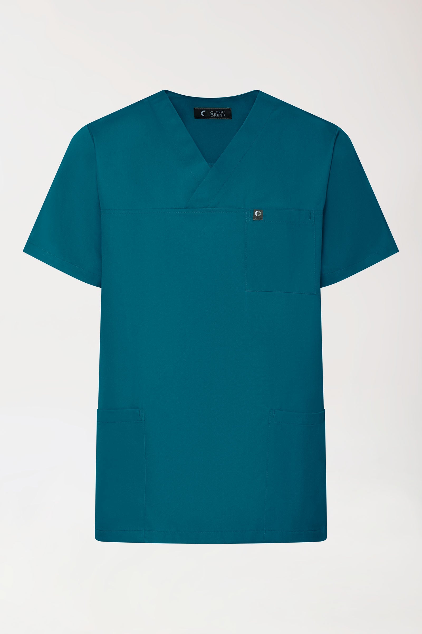 GREEN Stretch Schlupfkasack Unisex - V-Ausschnitt petrol, Vue de face 