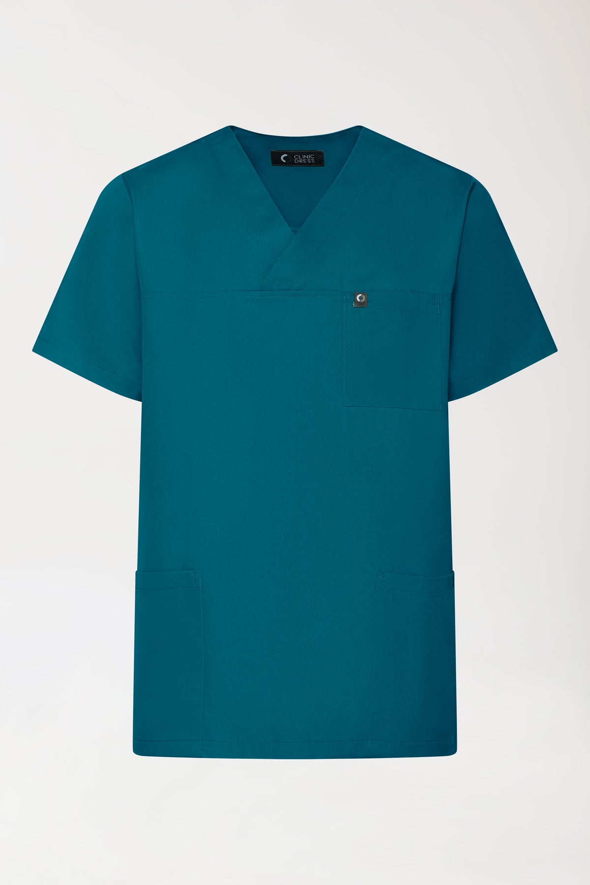GREEN Stretch Schlupfkasack Unisex - V-Ausschnitt petrol, Vue de face 