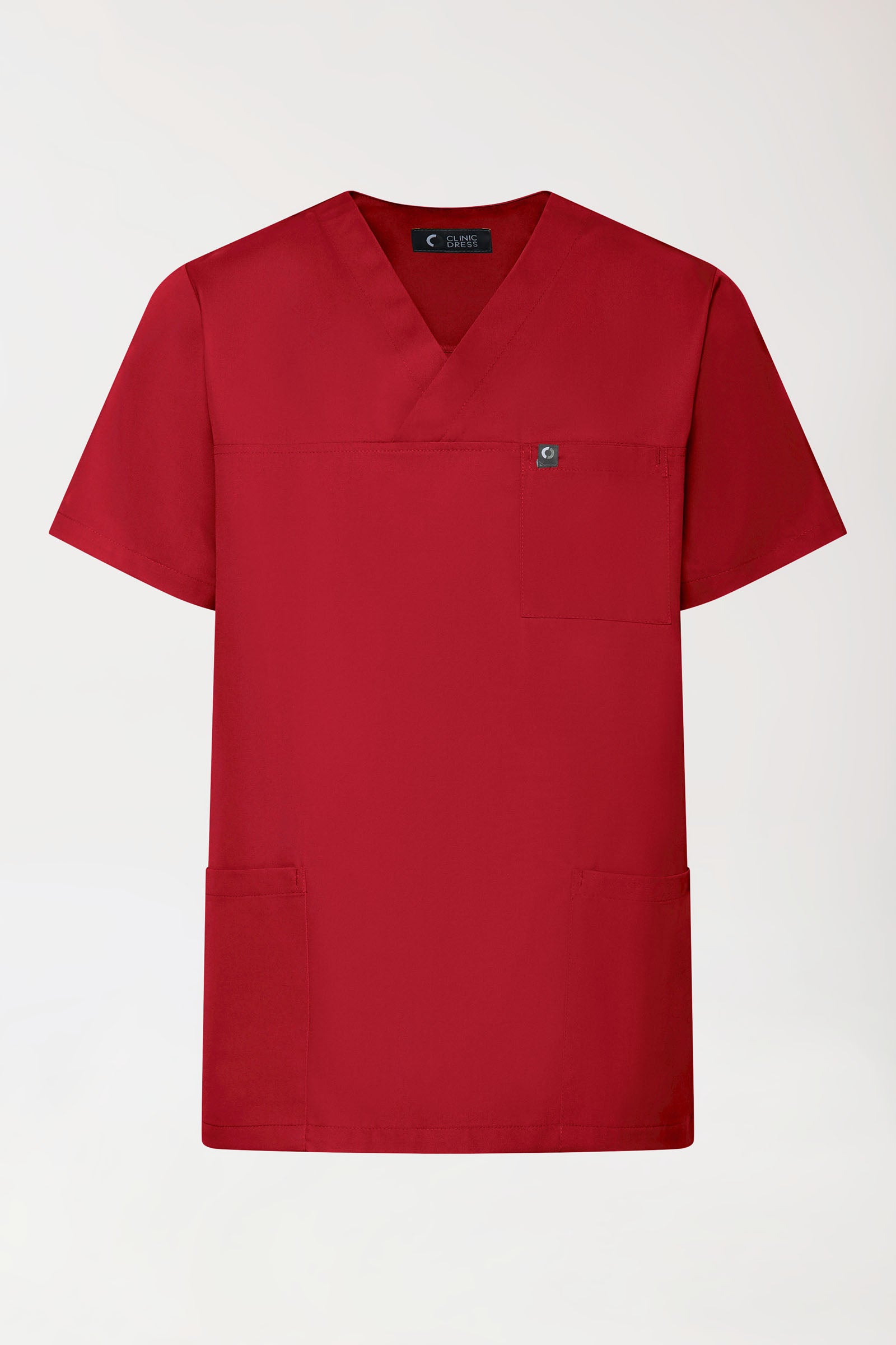 GREEN Stretch Schlupfkasack Unisex - V-Ausschnitt rot, Vue de face 