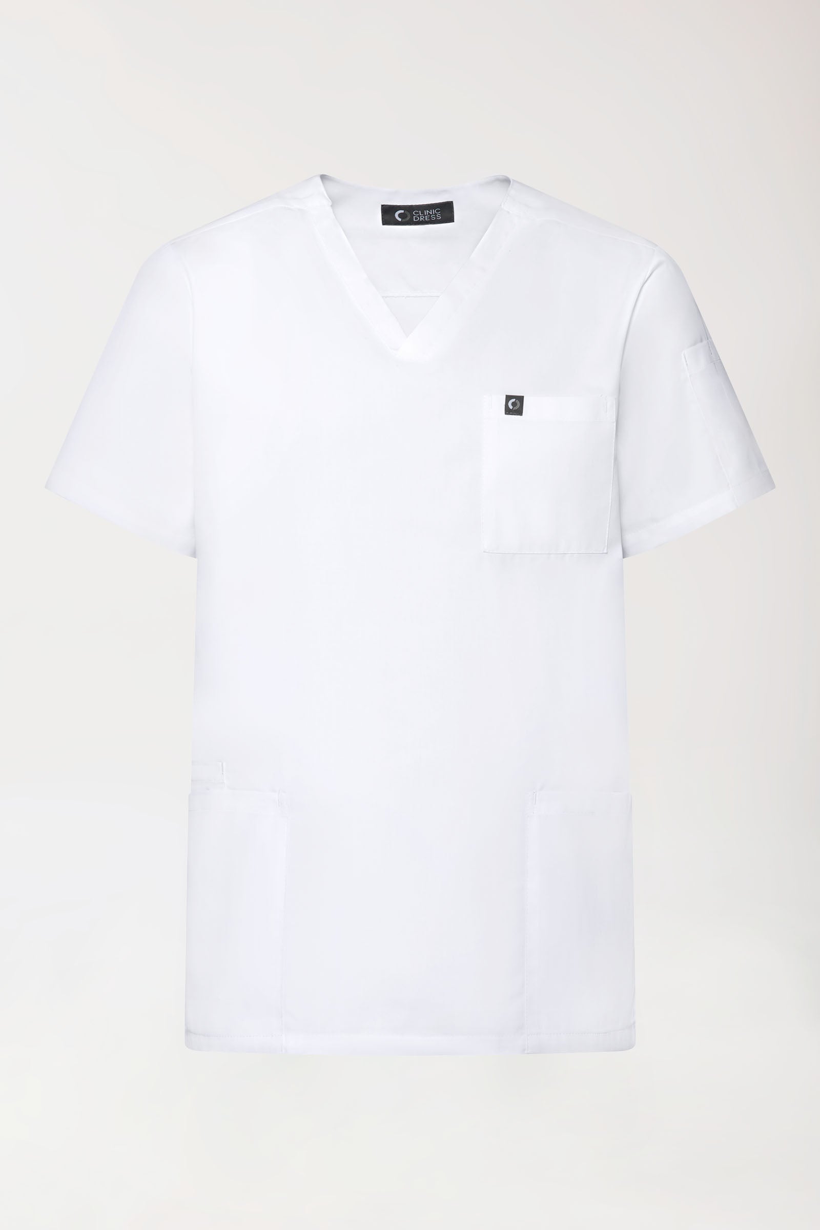 GREEN Stretch Schlupfkasack Unisex - V-Ausschnitt weiss, Vorderansicht 