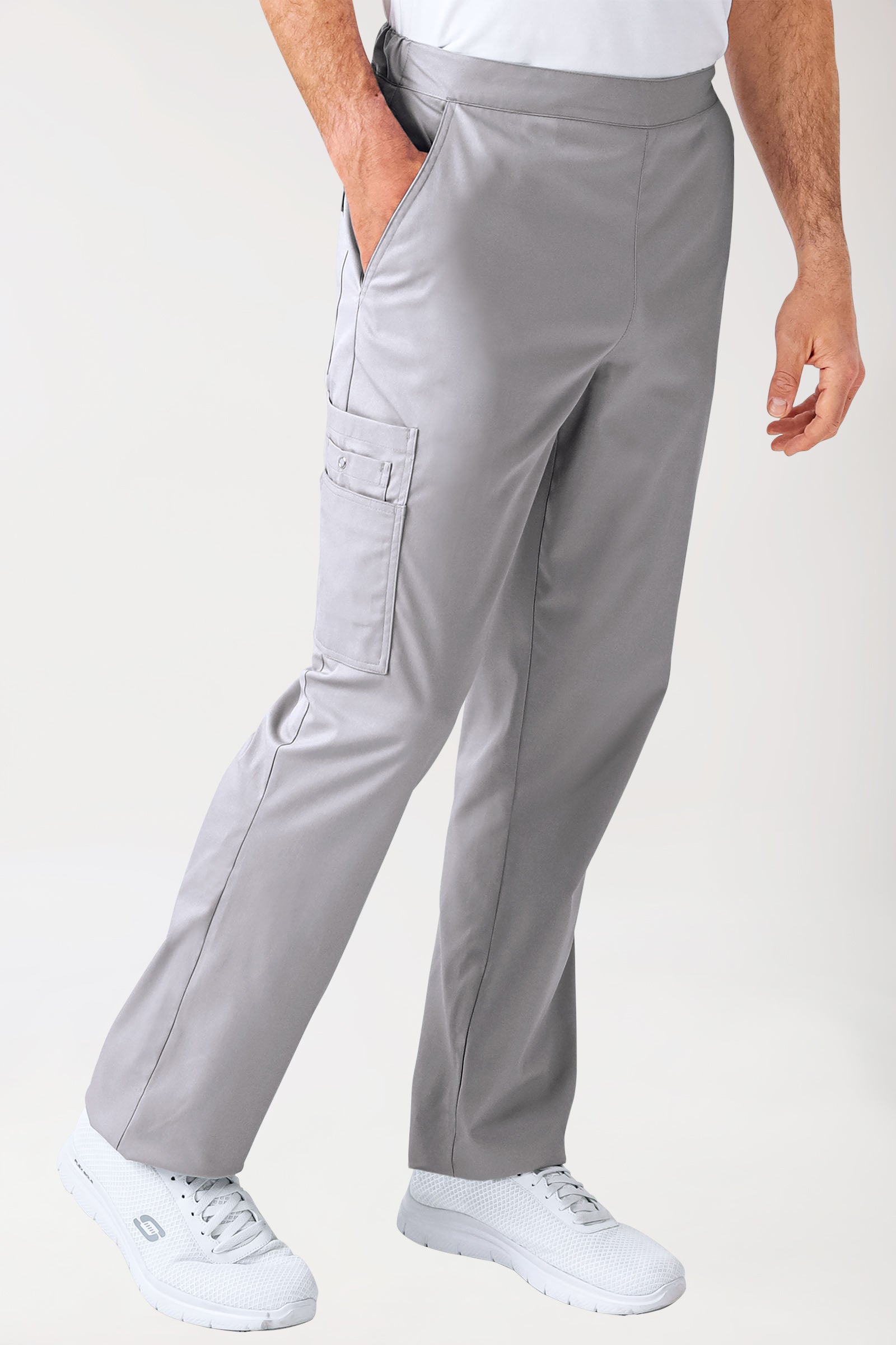 CLINIC STRETCH Hose Unisex - mit Beintasche grau, Vue de face 