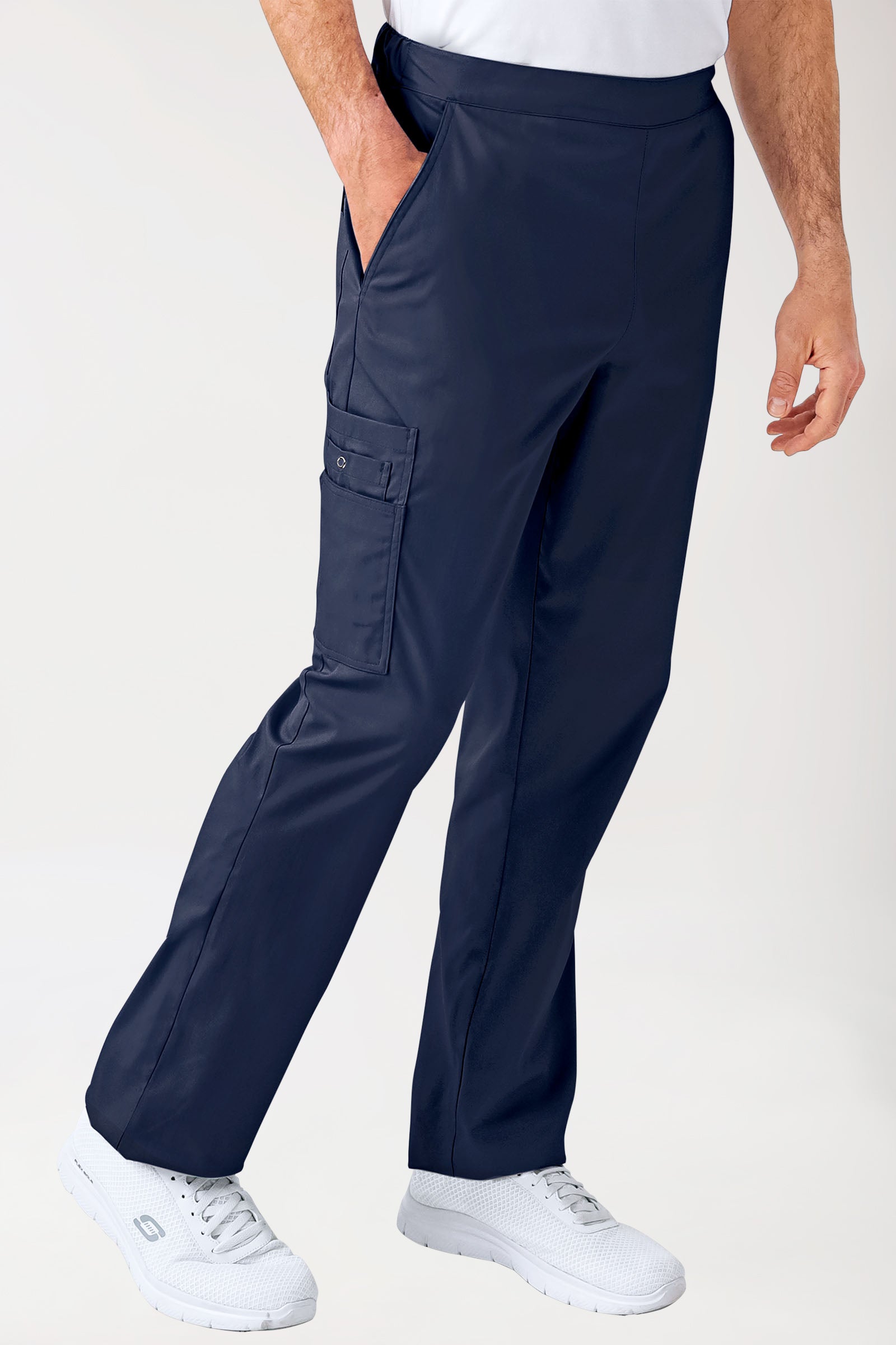 CLINIC STRETCH Hose Unisex - mit Beintasche navy, Vorderansicht 