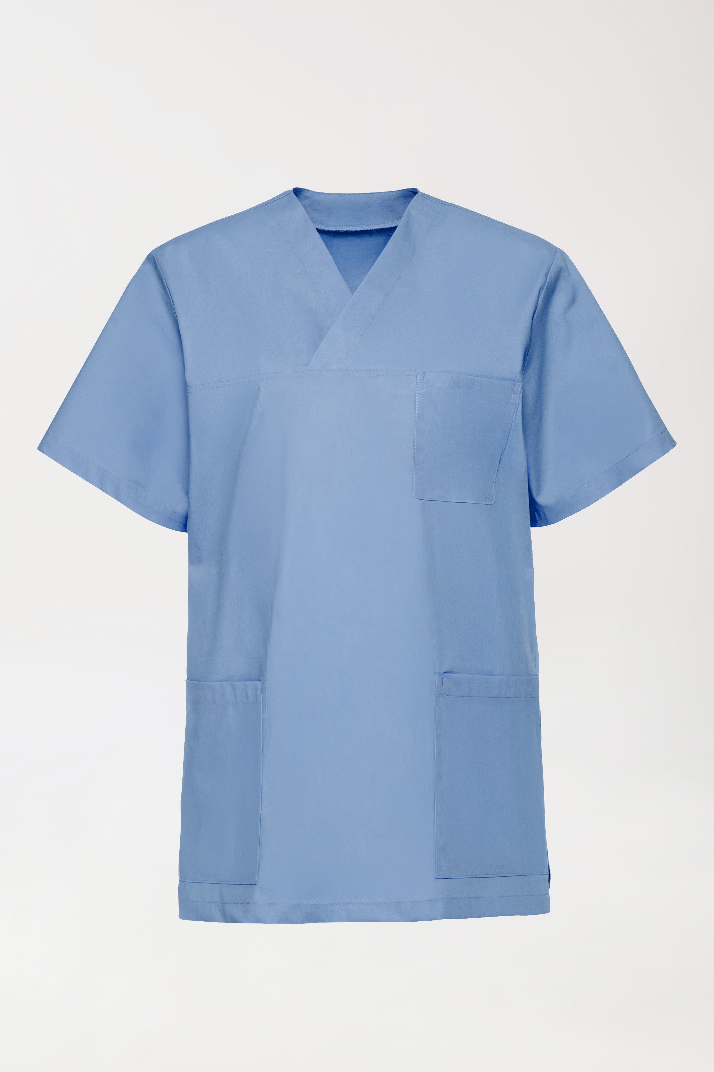 Stretch Schlupfkasack Unisex - V-Ausschnitt himmelblau, Vue de face 