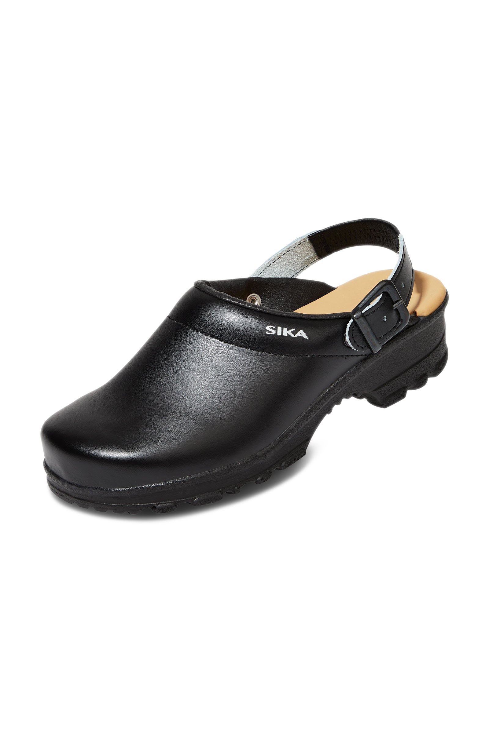 Berufs-Clog Schwarz Permair Leder Unisex