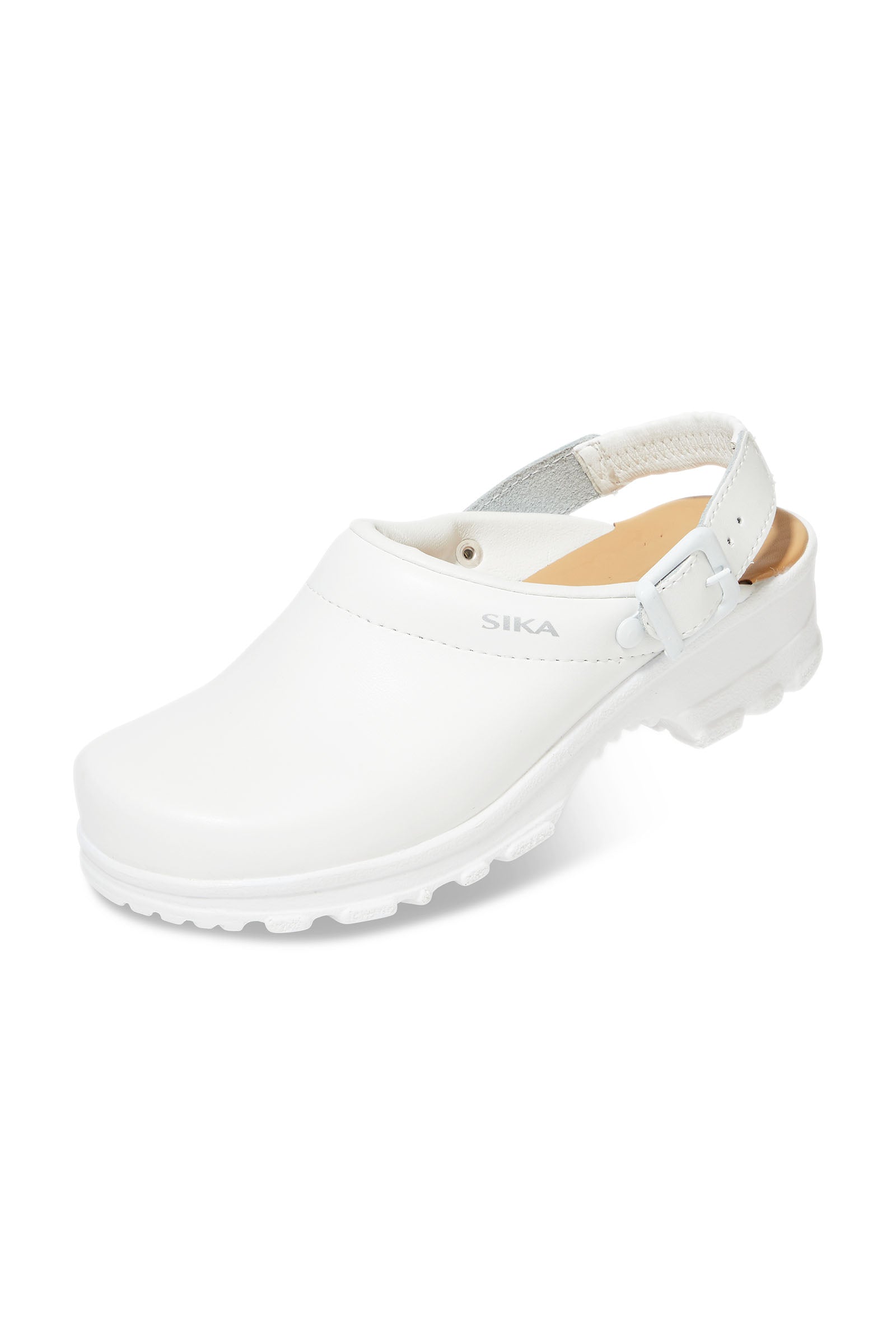 Berufs-Clog Weiss Permair Leder Unisex