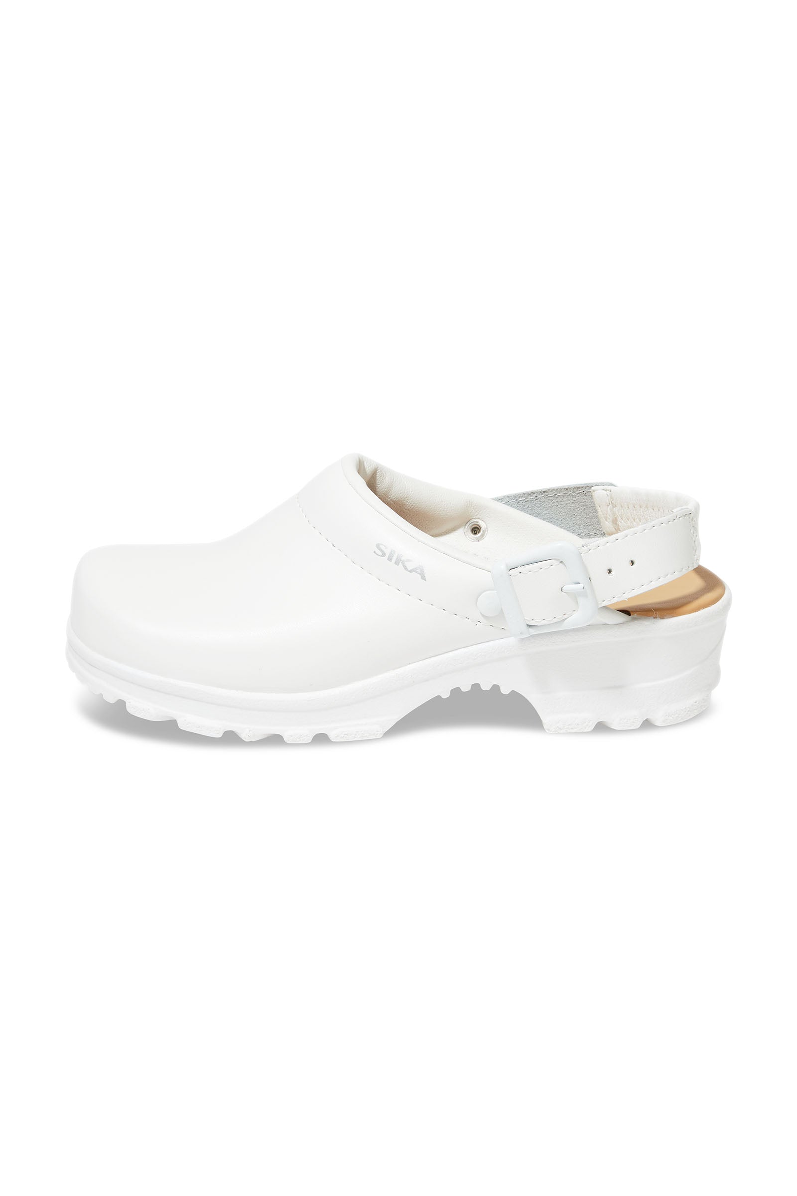 Berufs-Clog Weiss Permair Leder Unisex