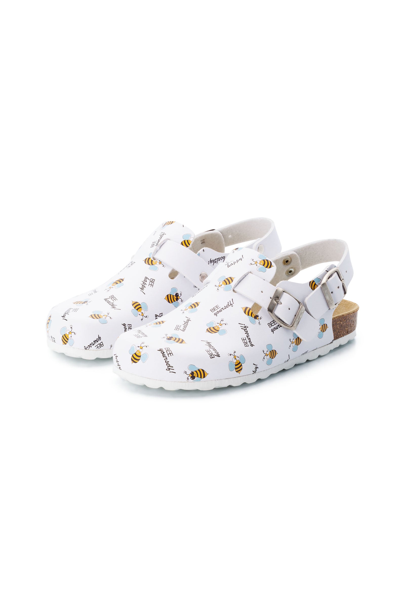 Unisex Clog weiss/gelb/schwarz