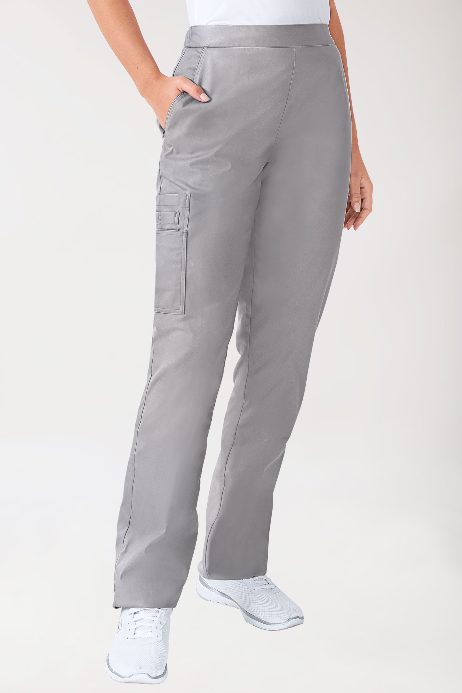 CLINIC STRETCH Hose Unisex - mit Beintasche grau, Vue de face 