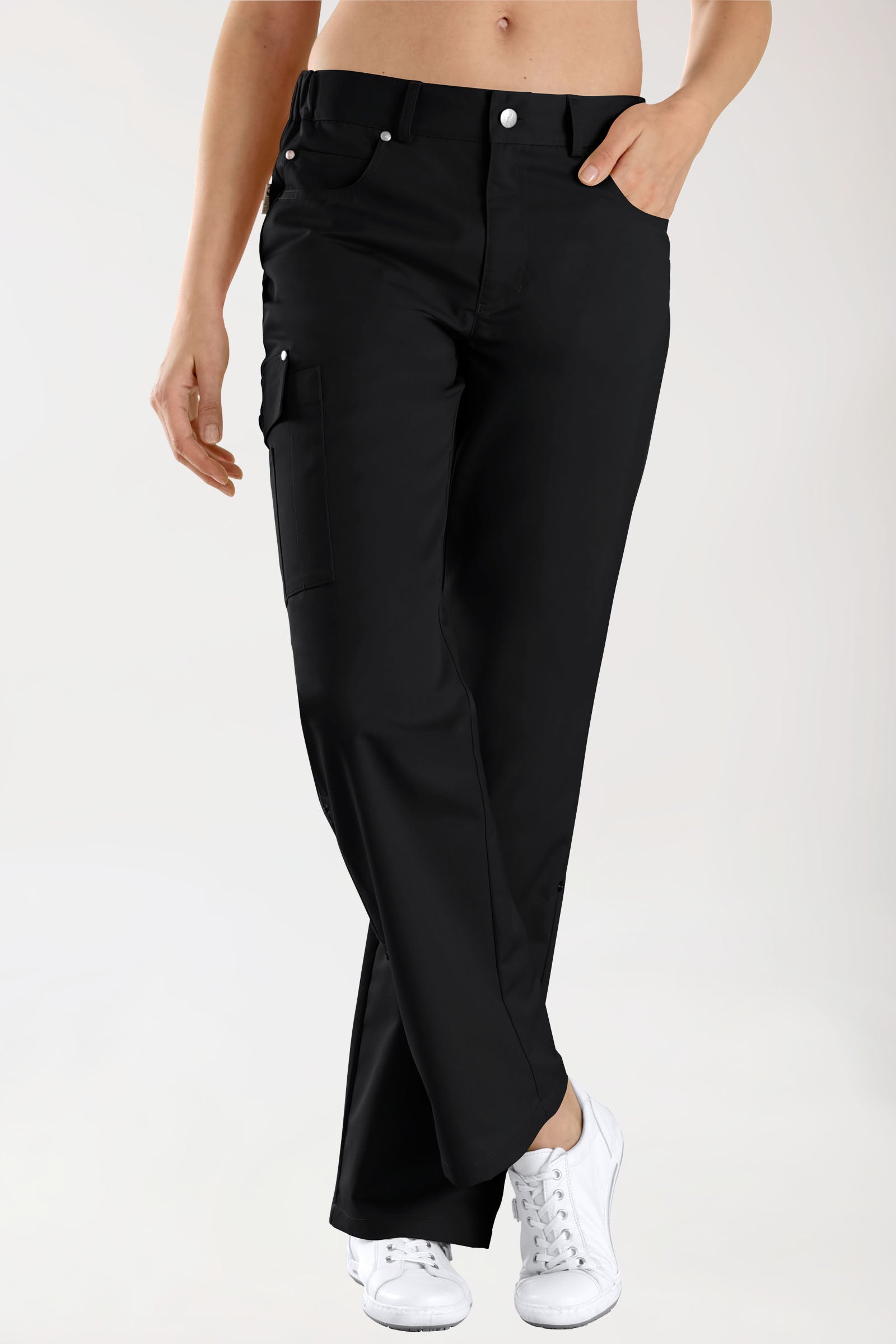 JUST STRONG Hose Unisex - Teilgummibund schwarz, Vorderansicht 