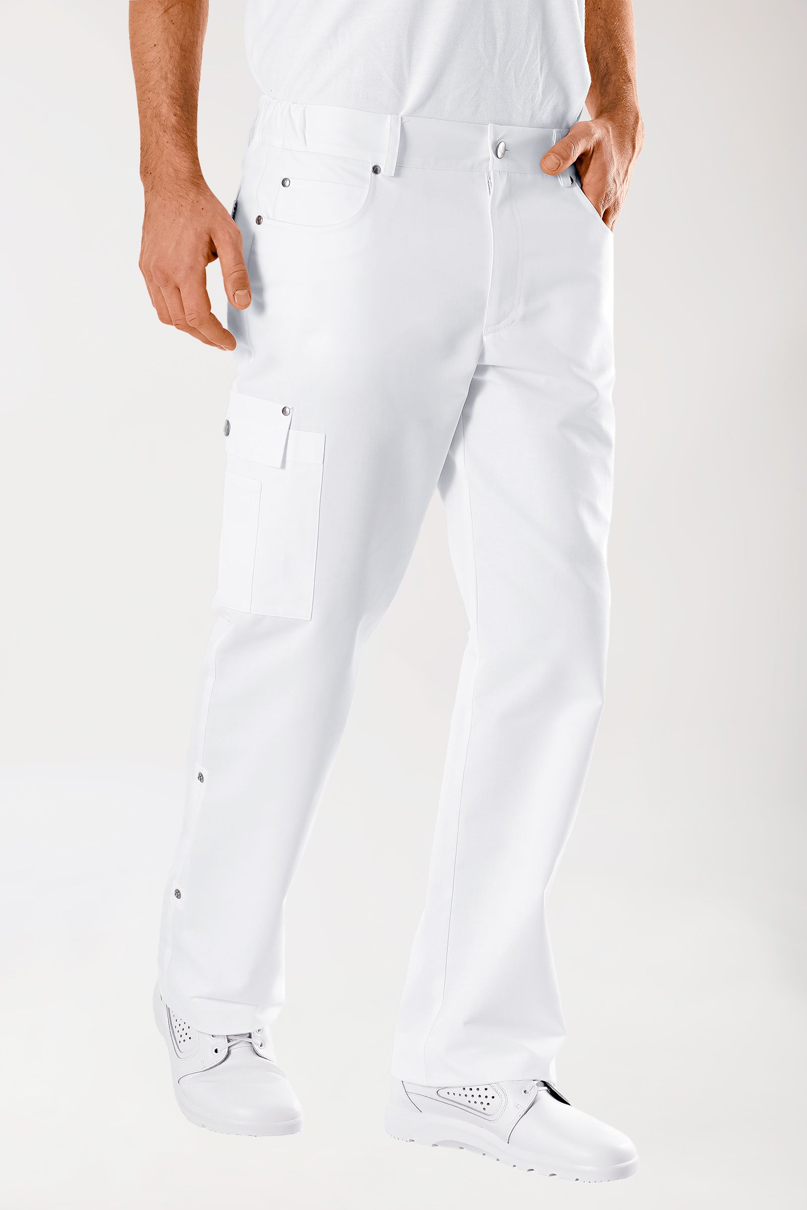 JUST STRONG Hose Unisex - Teilgummibund weiss, Vorderansicht 