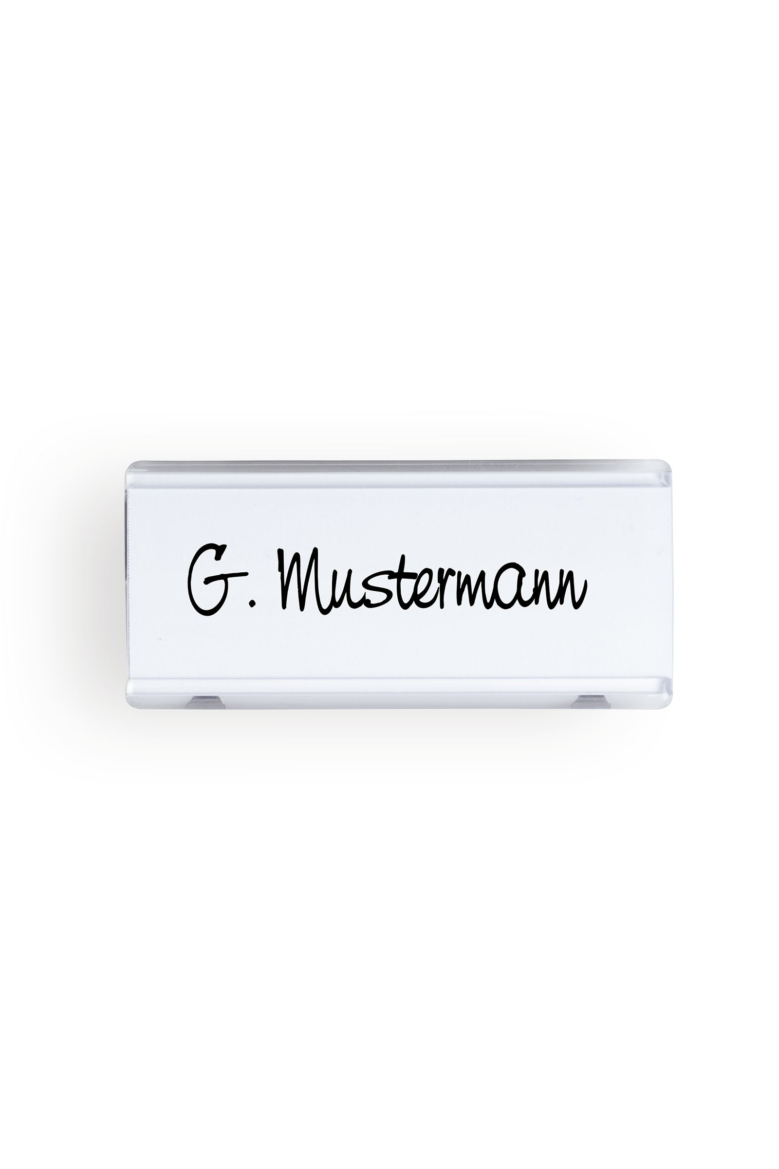 Namensschild Anstecknadel Transparent 7x3 cm