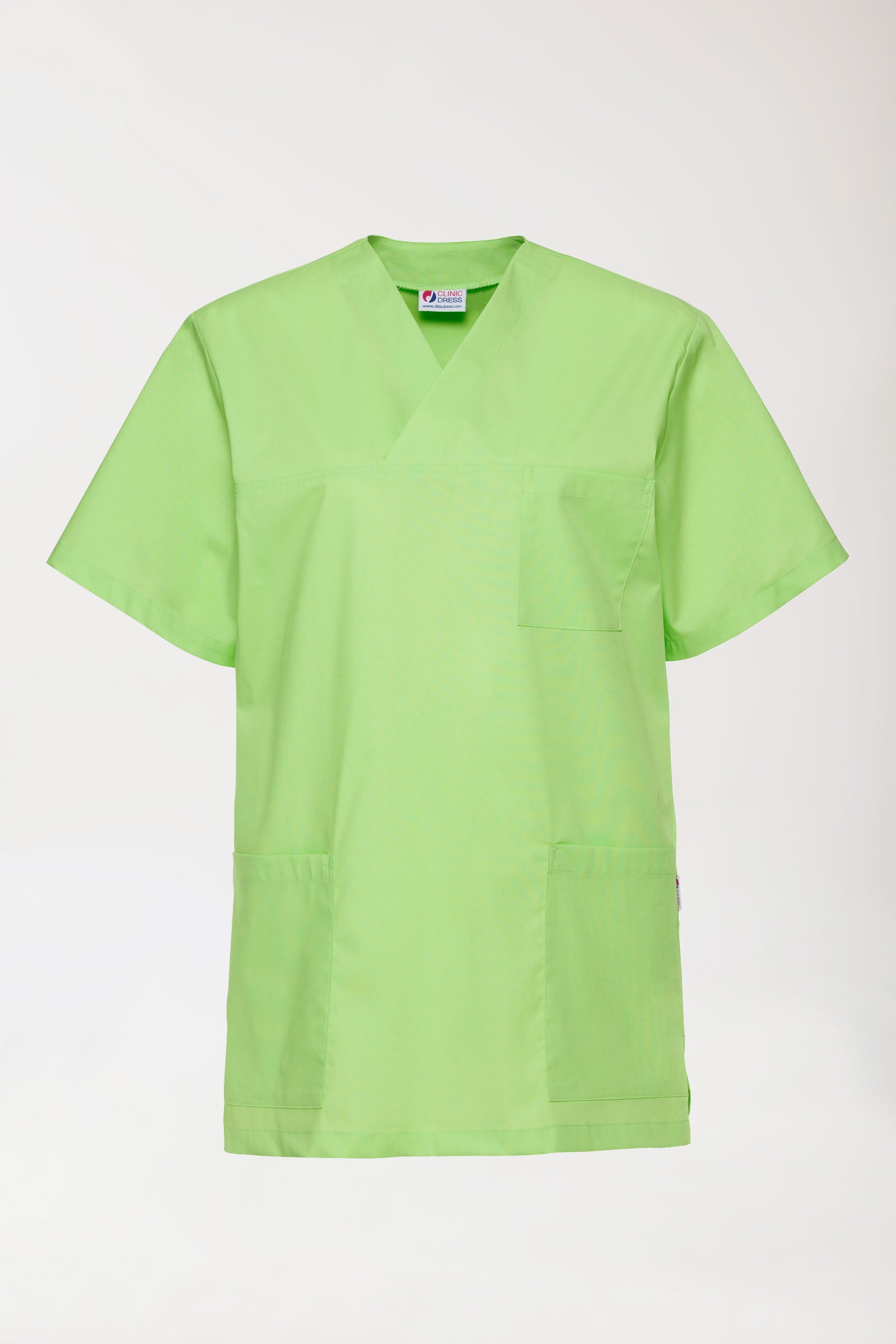 Stretch Schlupfkasack Unisex - V-Ausschnitt apfelgrün, Vue de face 