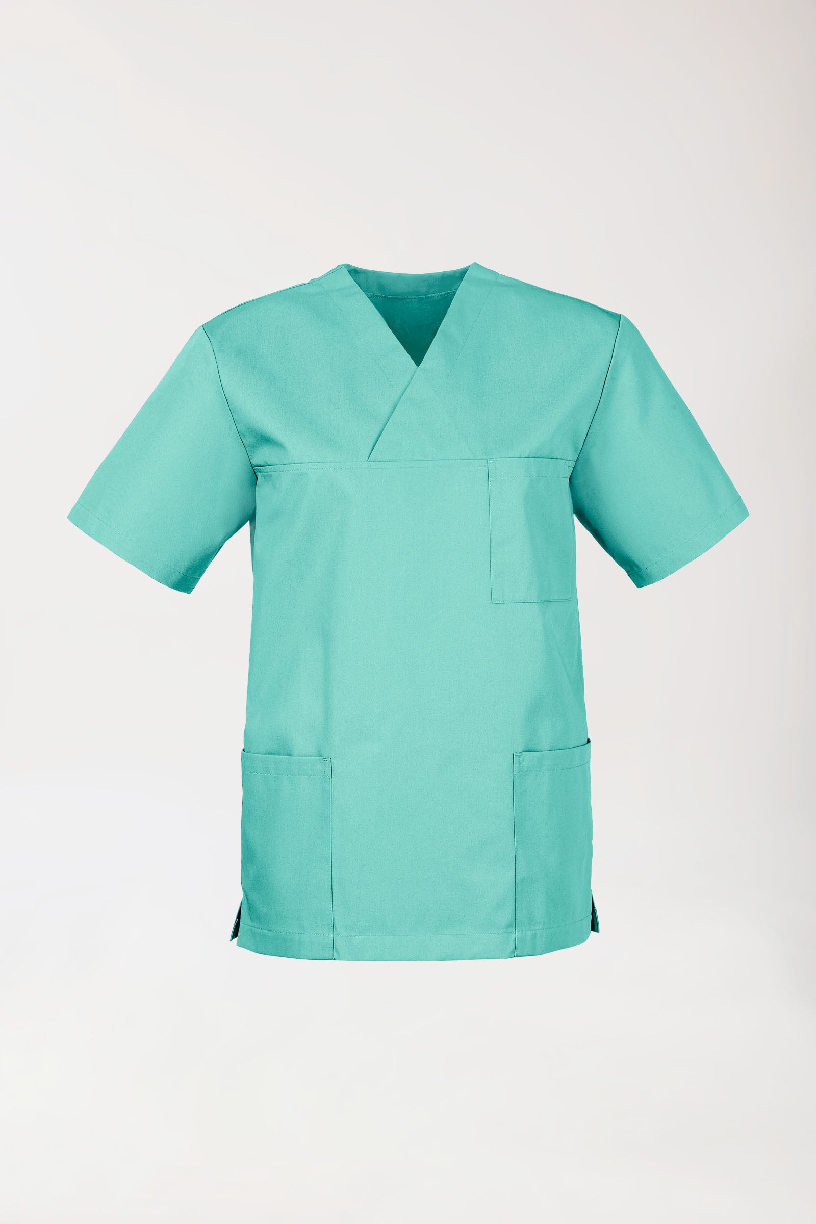 JUST STRONG Schlupfkasack Unisex - V-Ausschnitt aqua green, Vorderansicht 